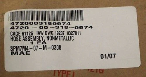 Nonmetallic Hose Assembly, P/N 8327011, NSN 4720-00-318-0974 - Image 4