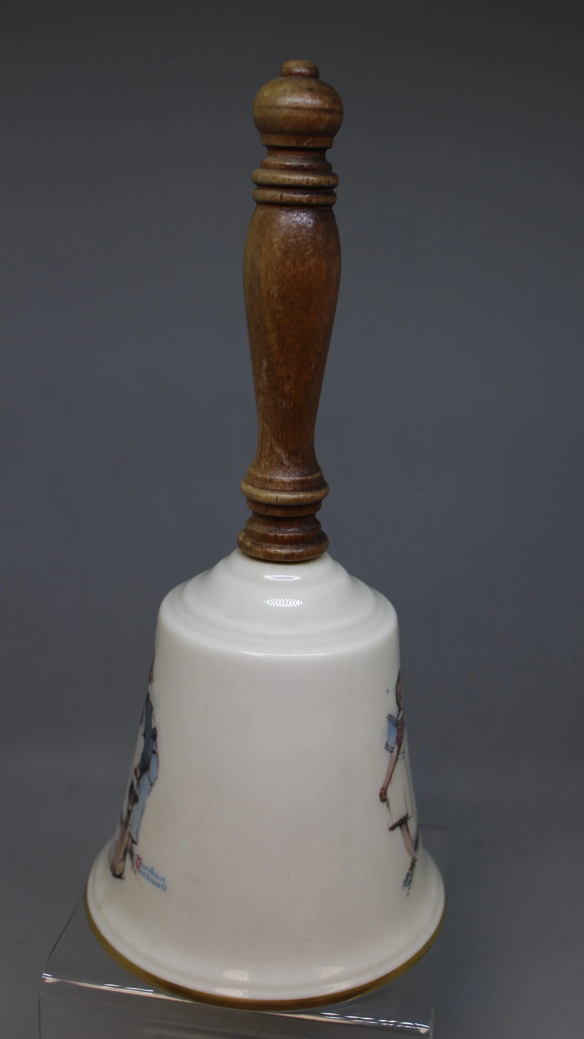 Norman Rockwell 9" "Beguiling Buttercup" Wooden Handle Bell - Gorham - 9" - Used - Image 2