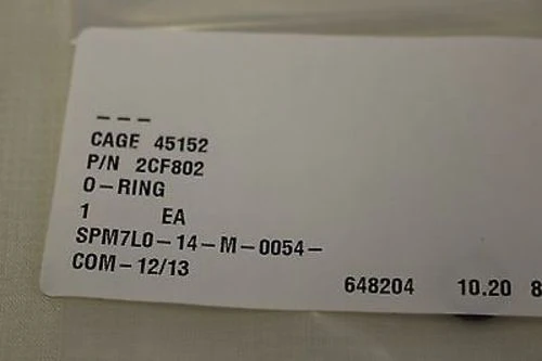 O-Ring, P/N 2CF802, NEW!