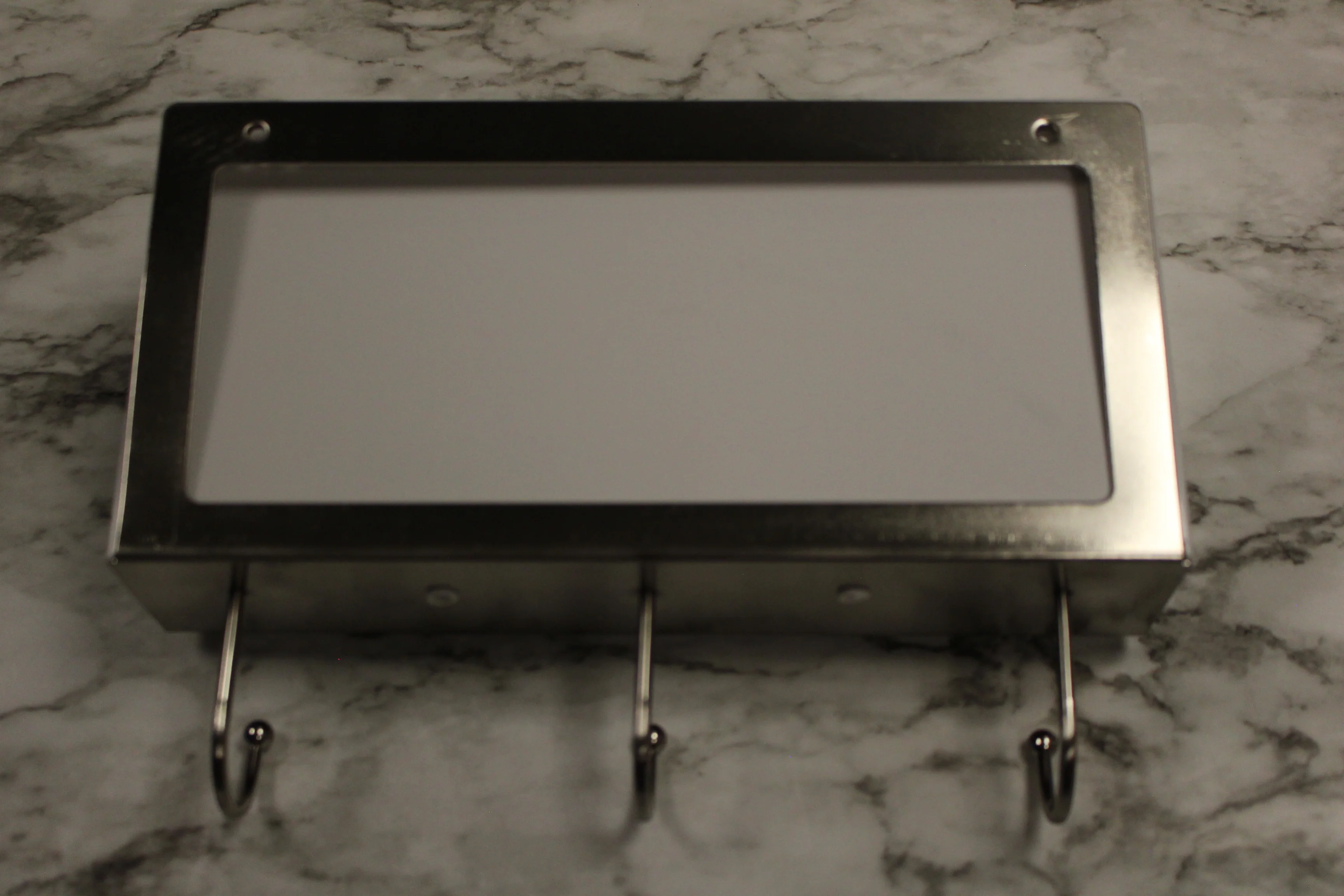 Office Work Mailbox With Hooks For Keys Keychains -Silver -New - Image 2