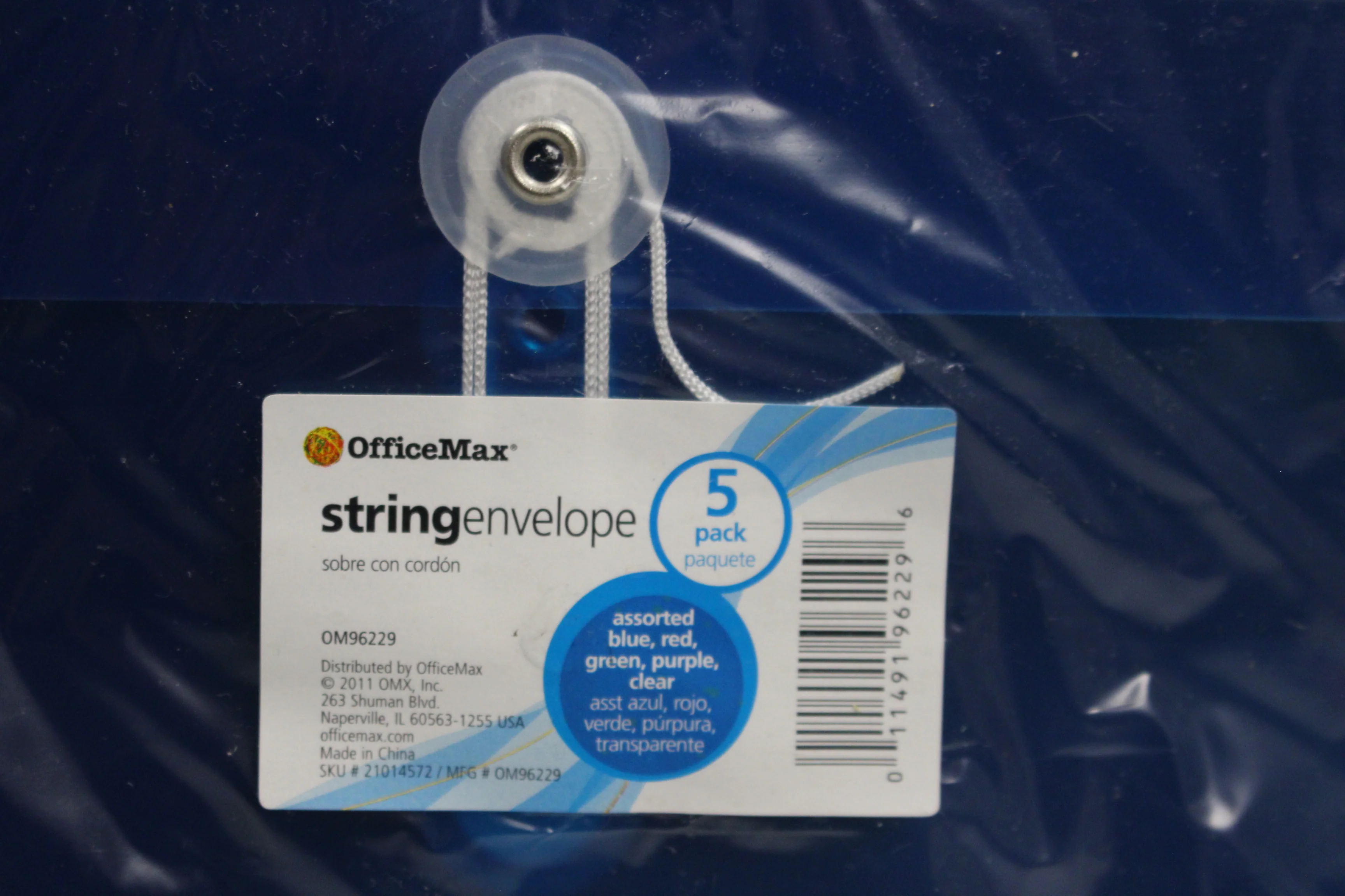 OfficeMax Poly Filing Button String Envelope - Assorted 5 Pack - 10x6 - New - Image 2