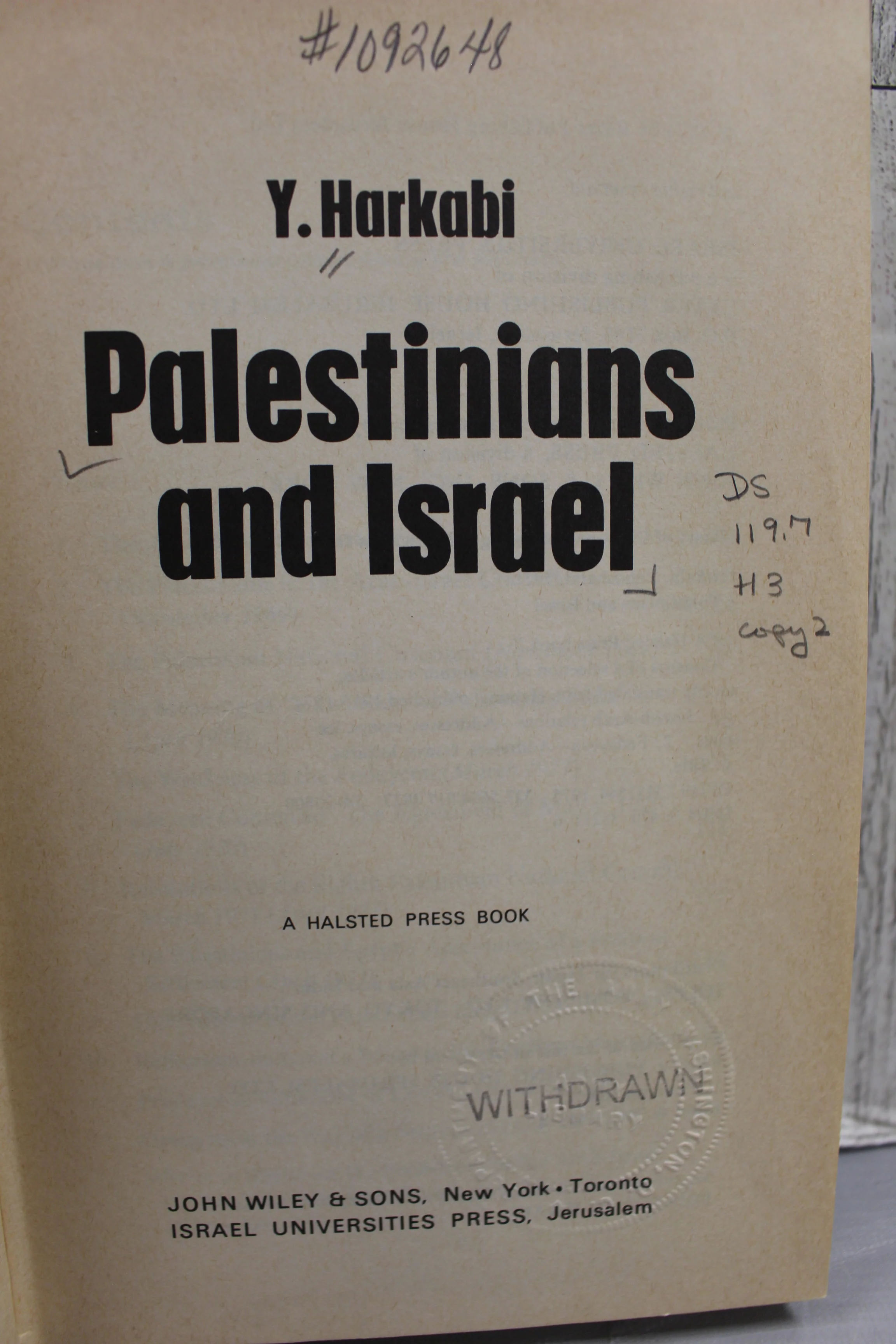 Palestinians and Israel by Y. Harkabi - Image 7