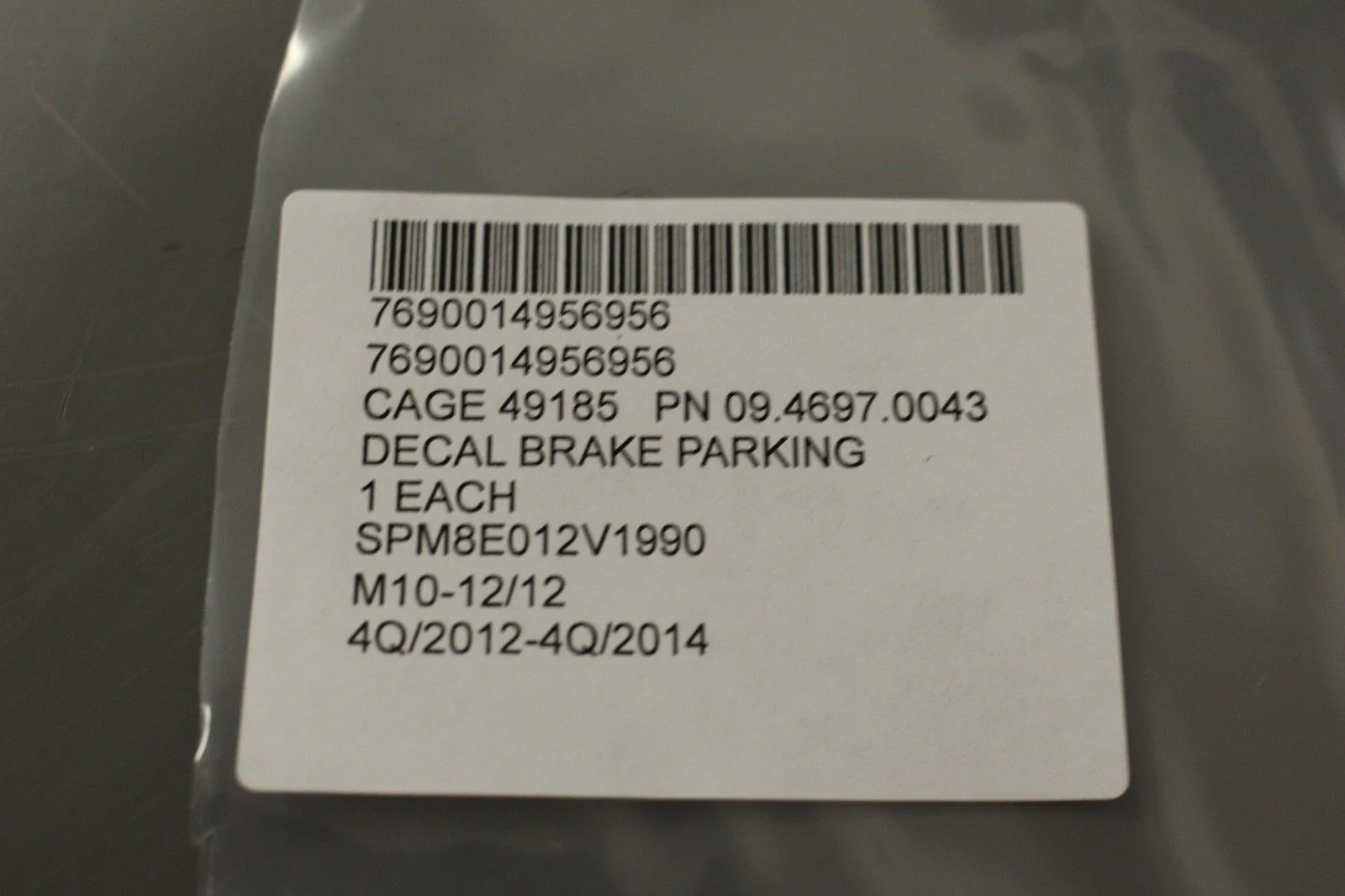 Warning Parking Brake Decal - NSN 7690-01-495-6956 - P/N 09.4697.0043 -Pack of 4 - Image 3