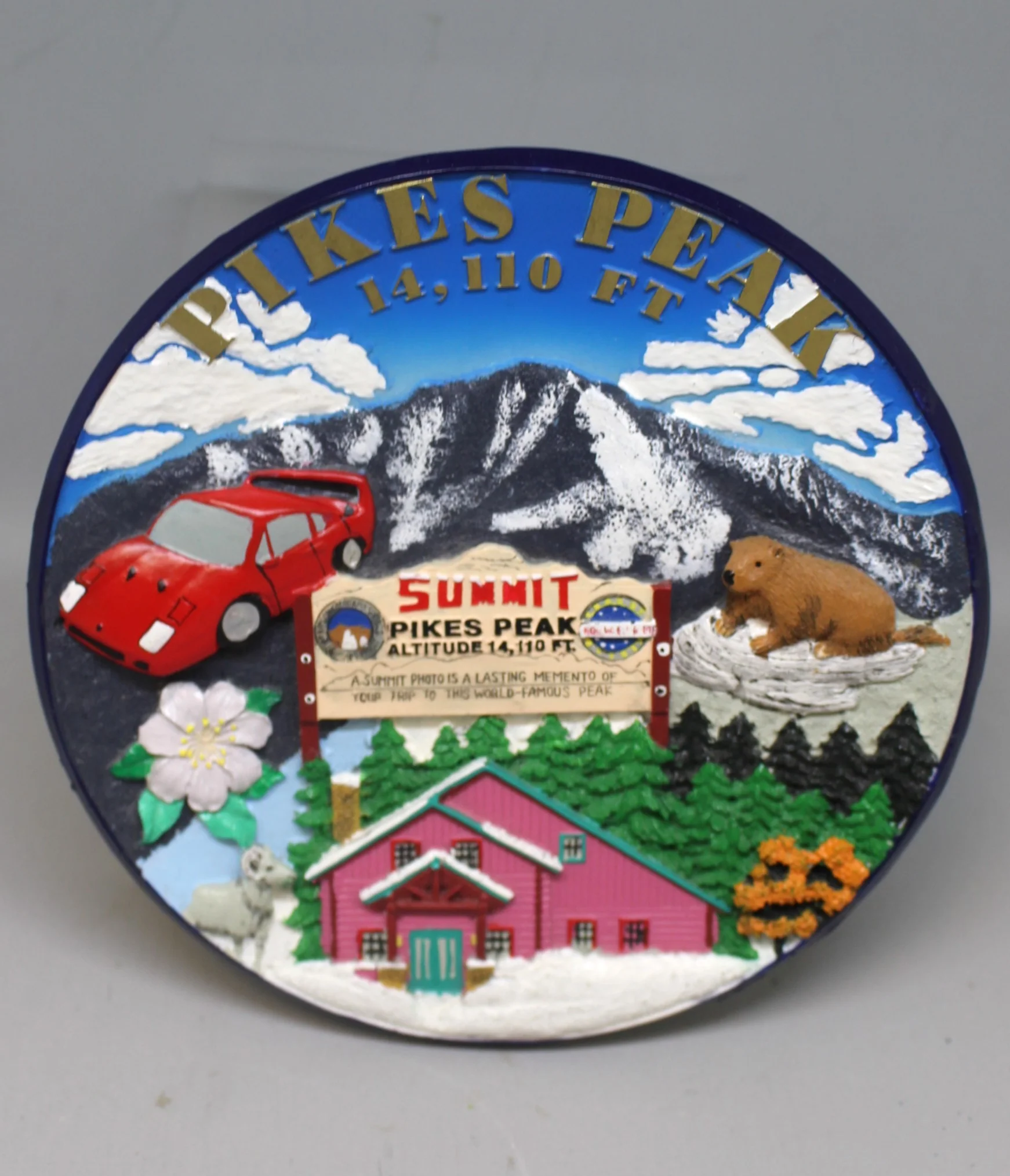 Pikes Peak 6" Souvenir Plaque Desktop Table Decoration - Used