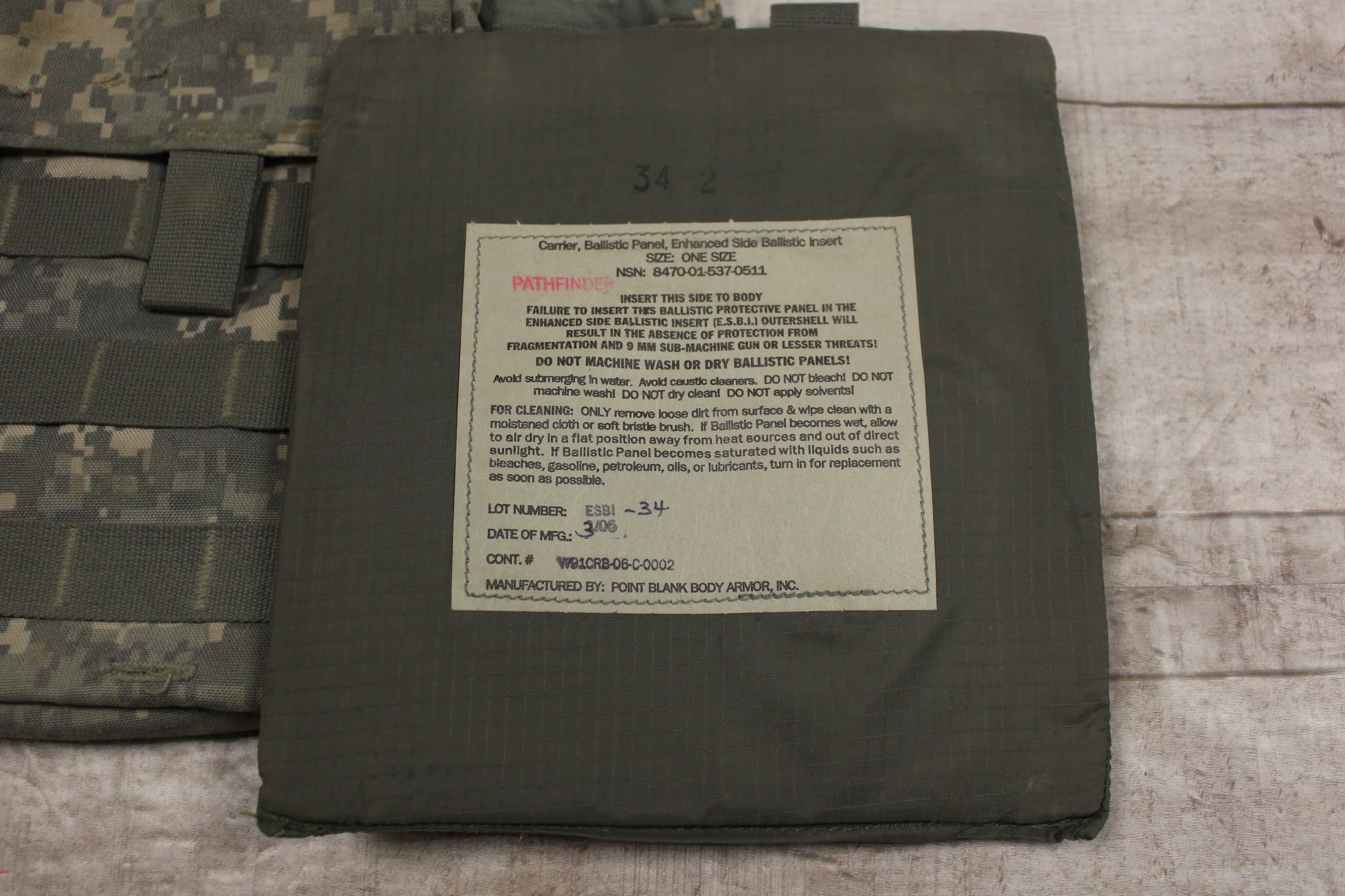 Point Blank Enhanced Side Ballistic Insert Outershell Carrier & Insert - ACU - Image 2