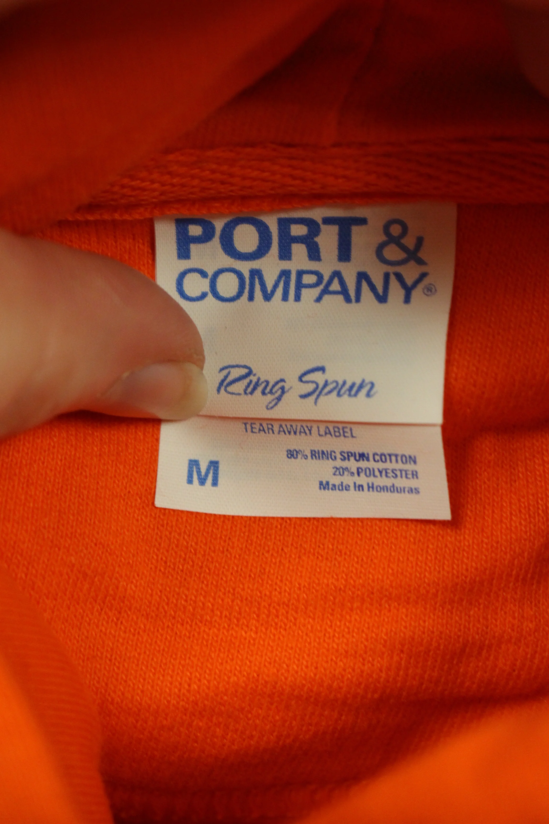 Port & Company Bright Orange Hoodie, Size: Medium - Image 3