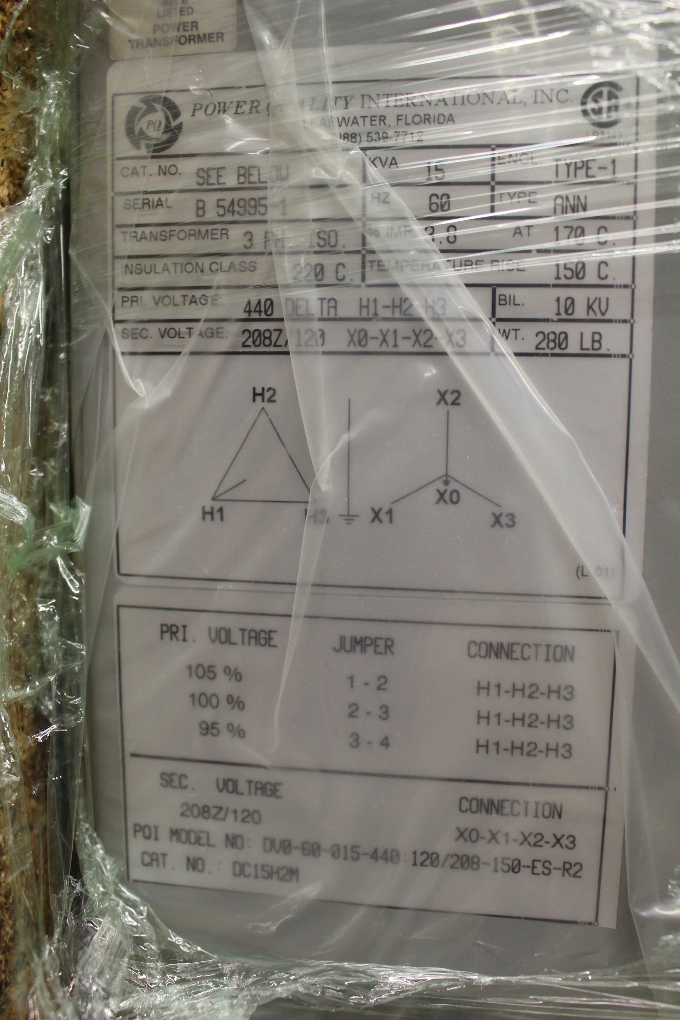 Power Quality International 15 KVA DV Harmonic Mitigating Transformer - Image 2