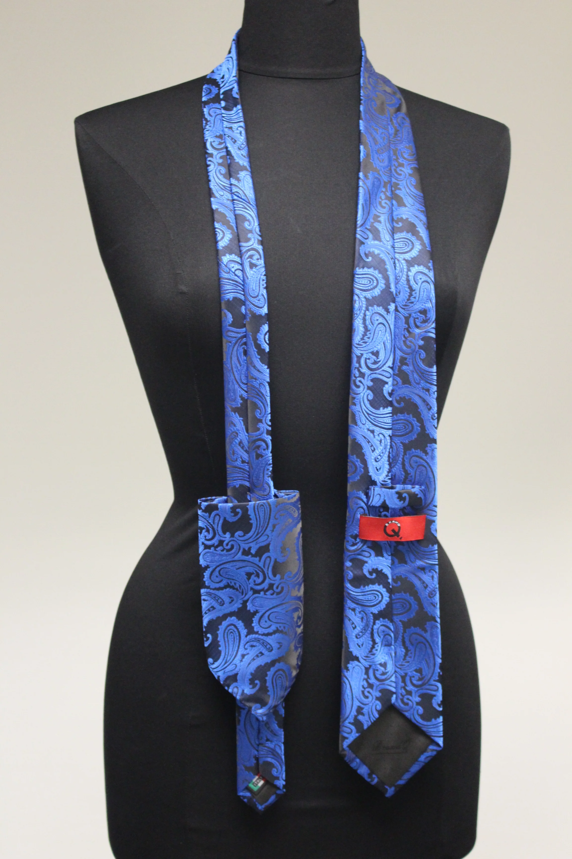 Q Brand Italy Made Tie, Blue - Image 3