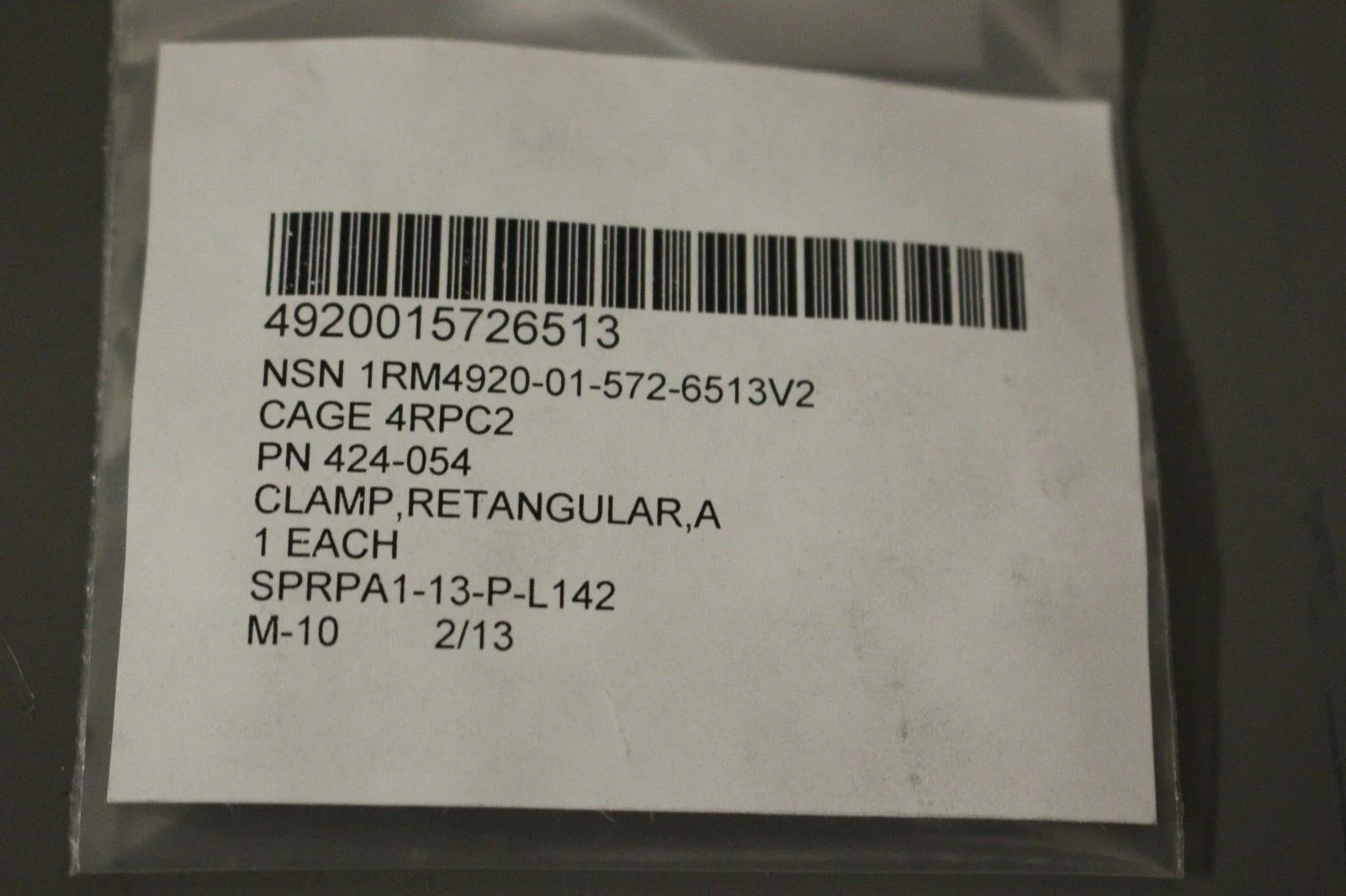 Rectangular A Clamp, NSN 4920-01-572-6513, P/N 424-054, New! - Image 2