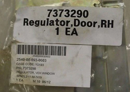 Regulator, Vehicle Window, Door, RH, PN 1588E3, KC6676 New - Image 3