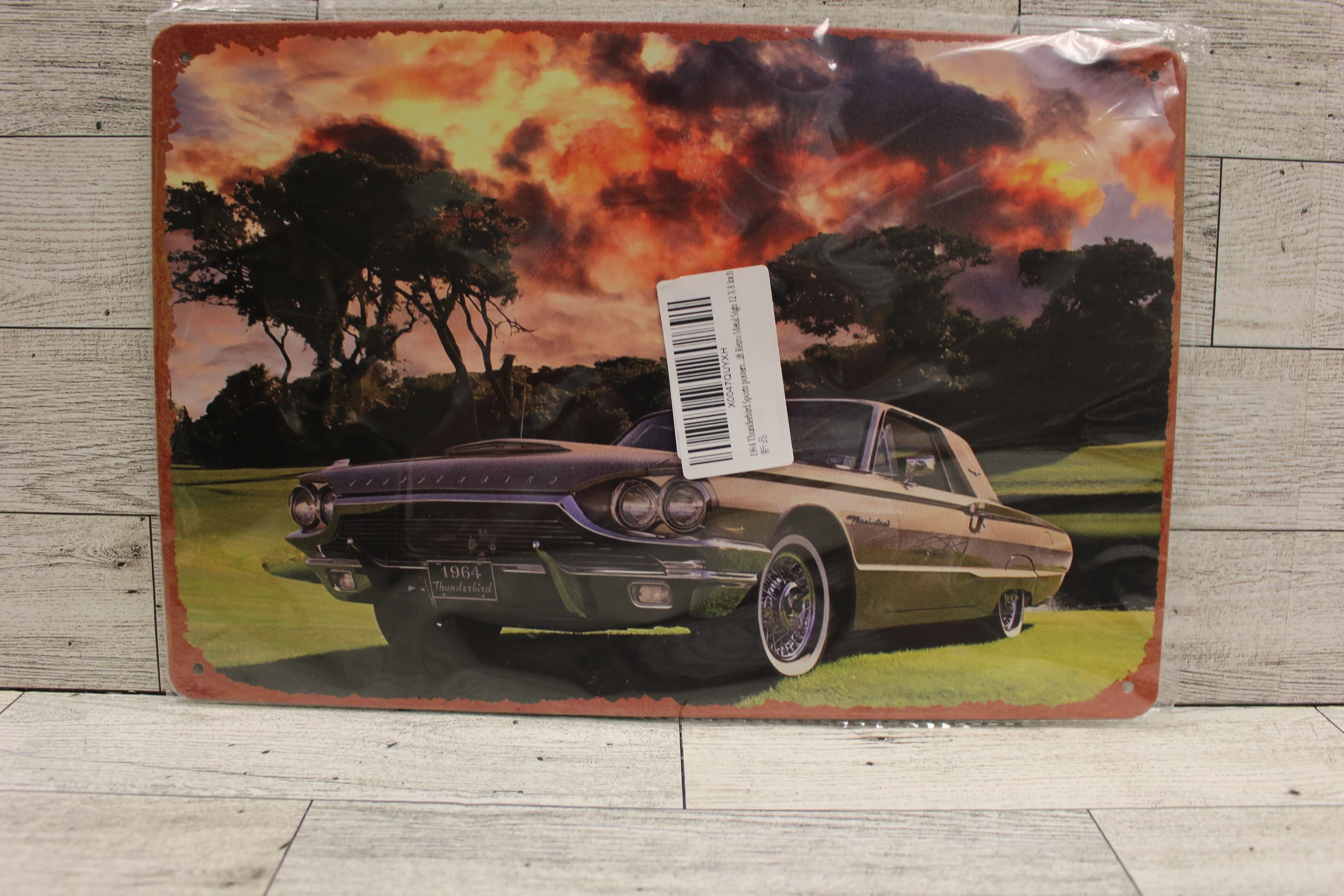 Retro 1964 Thunderbird Sports Poster Metal Sign - 12" x 8" New