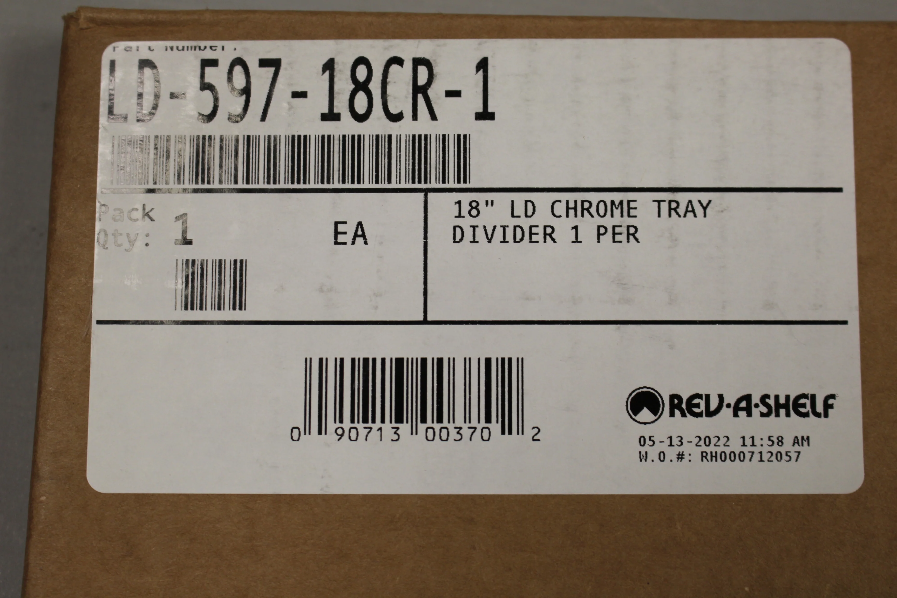 Rev-A-Shelf 18" LD Chrome Tray Divider/Kitchen Organizer - New - Image 4