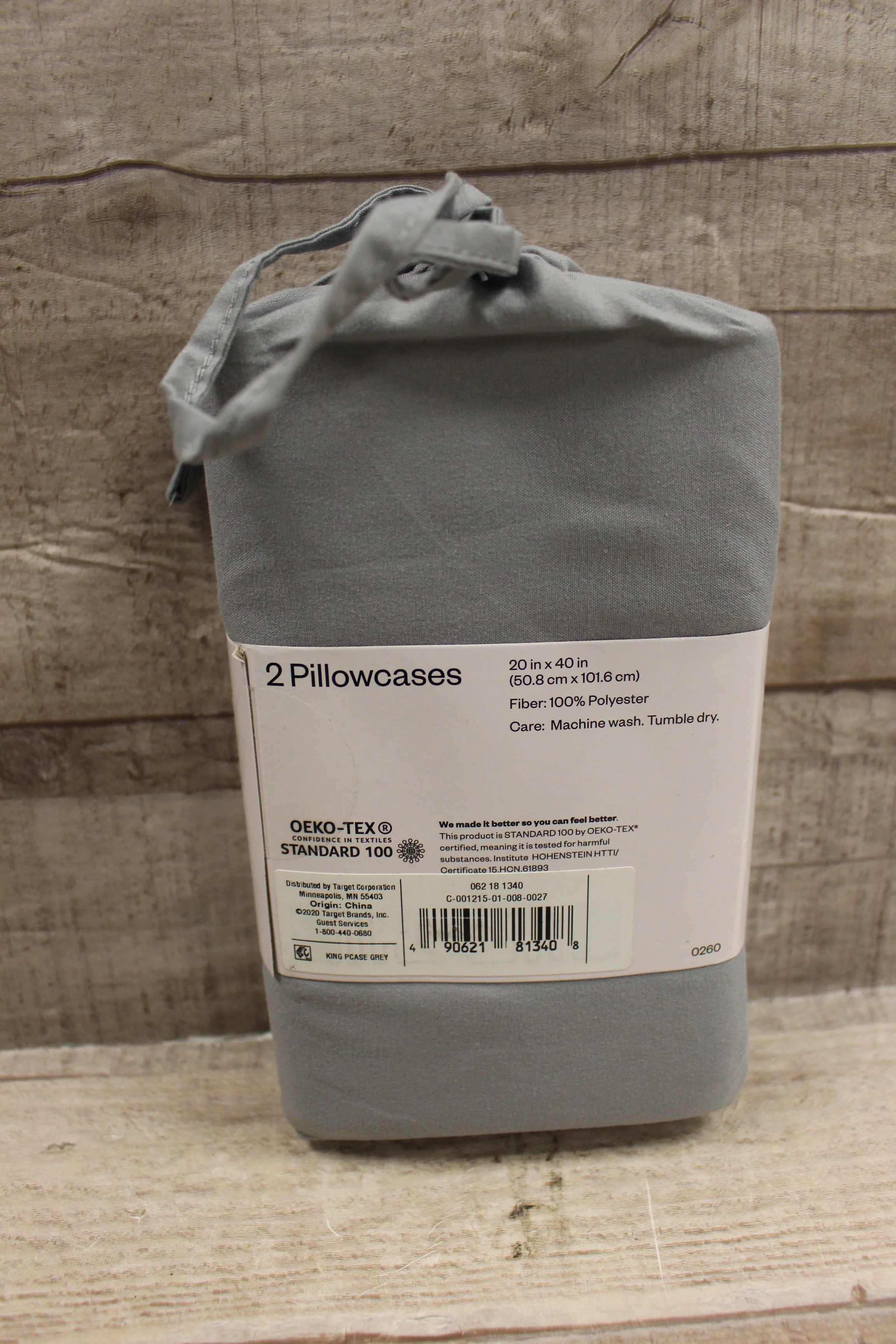 Room Essentials King Size 2-Pack Of Pillowcases -Grey -New - Image 2