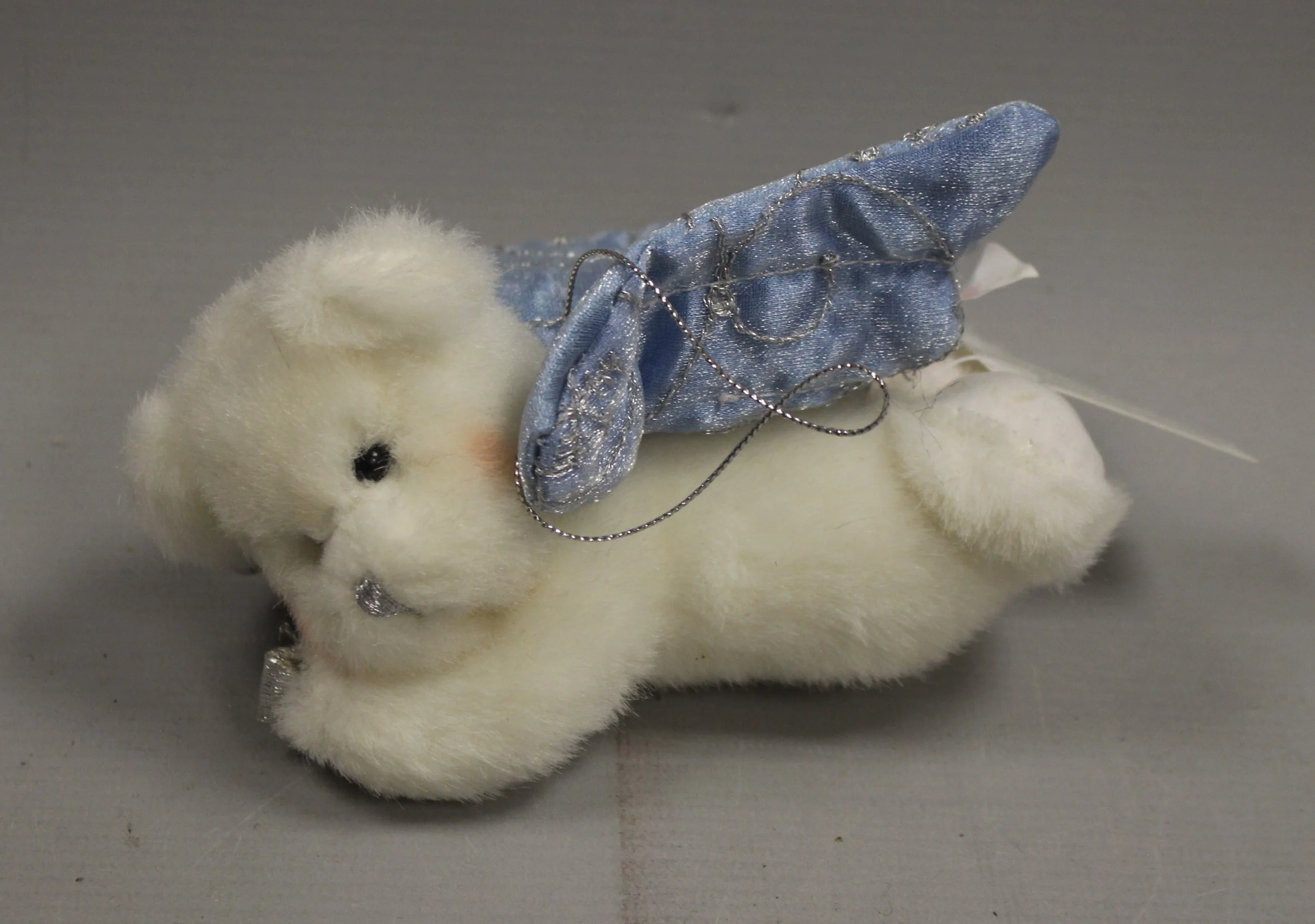 Russ Bear Angel Christmas Ornament- Plush - 5" L - Used
