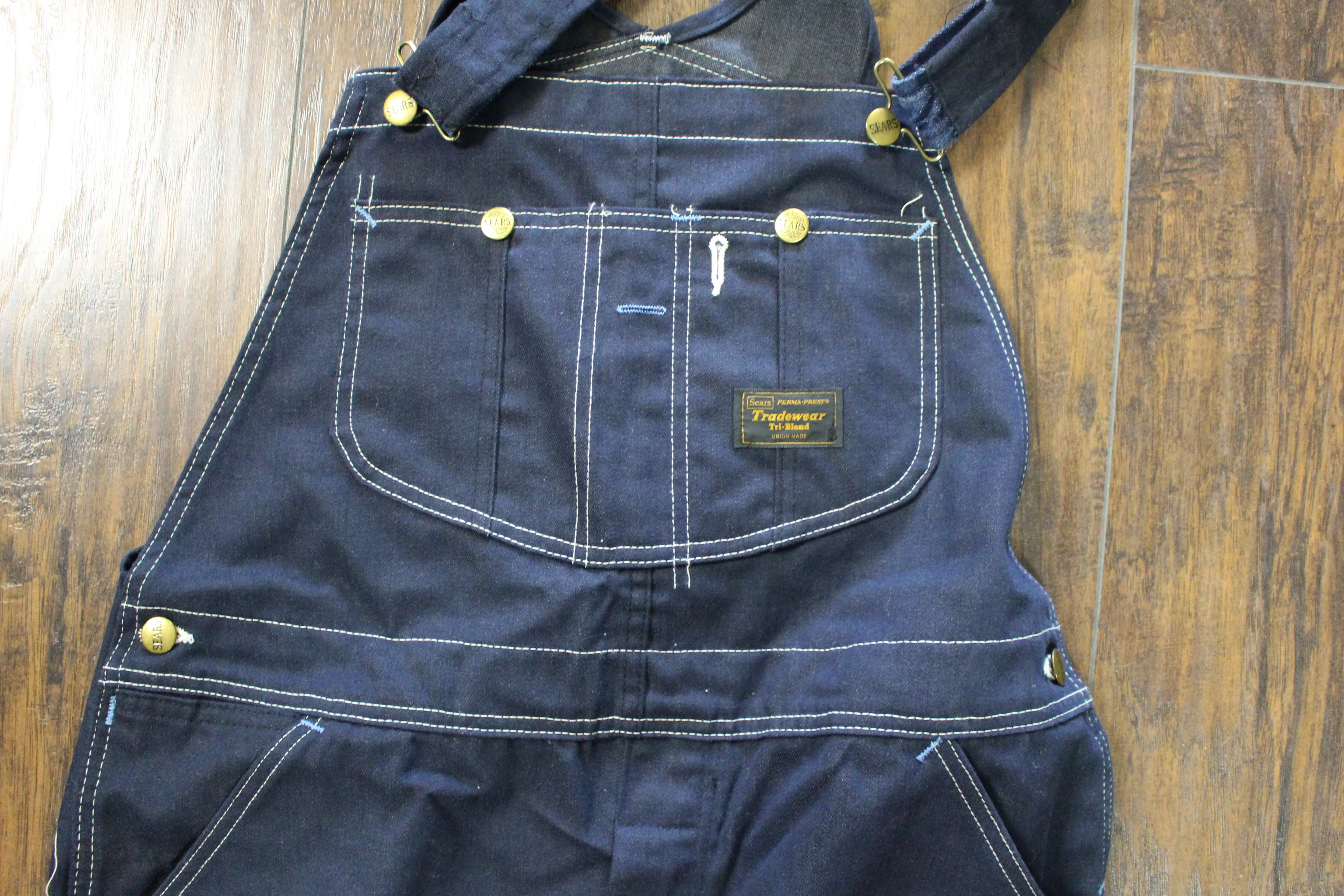 Sears Perma-Prest Tradewear Tri-Blend Overalls - Union Made - Size: 38x32 - Used - Image 2