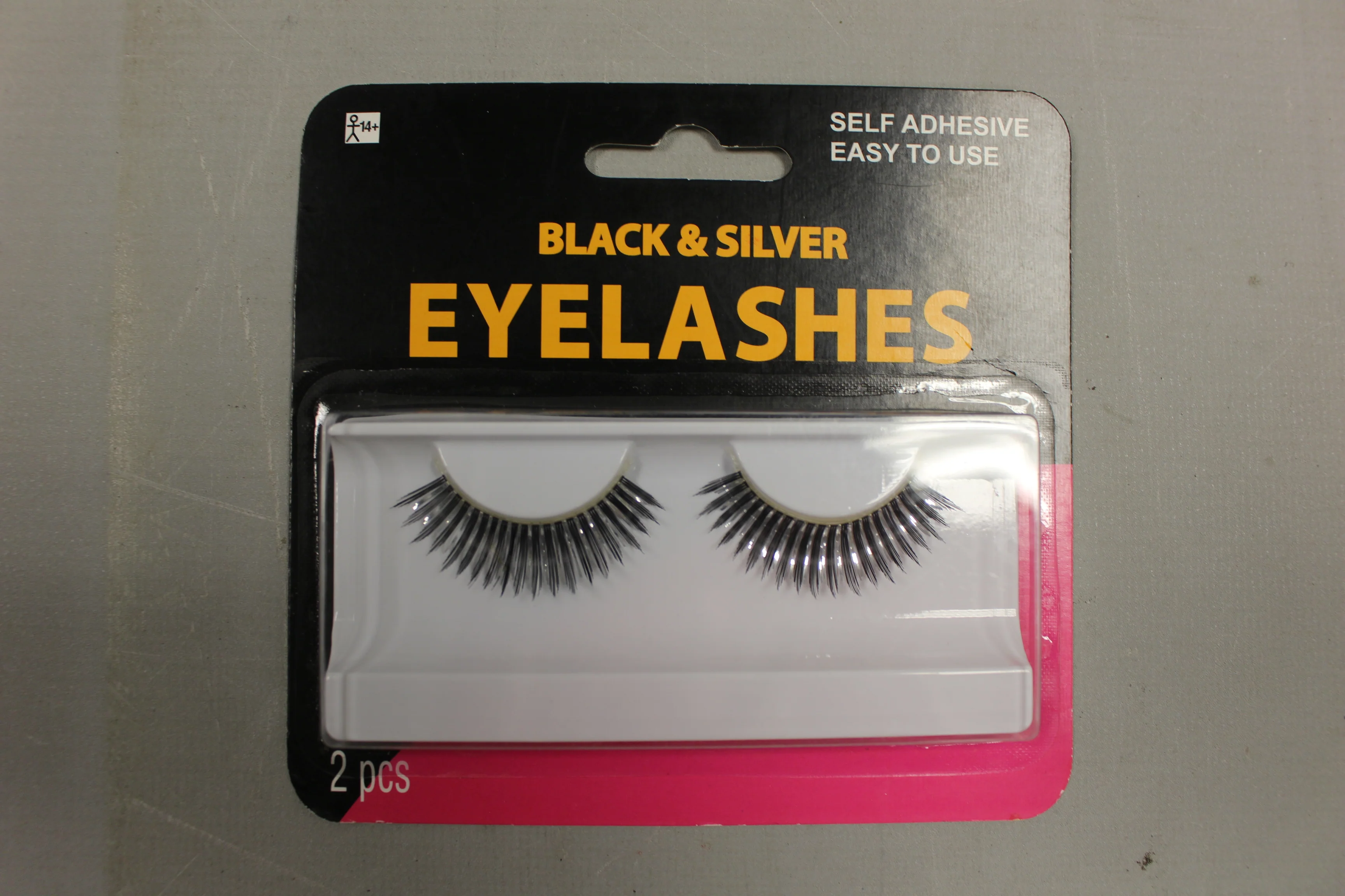 Self Adhesive Black and Silver Faux Eyelashes - New