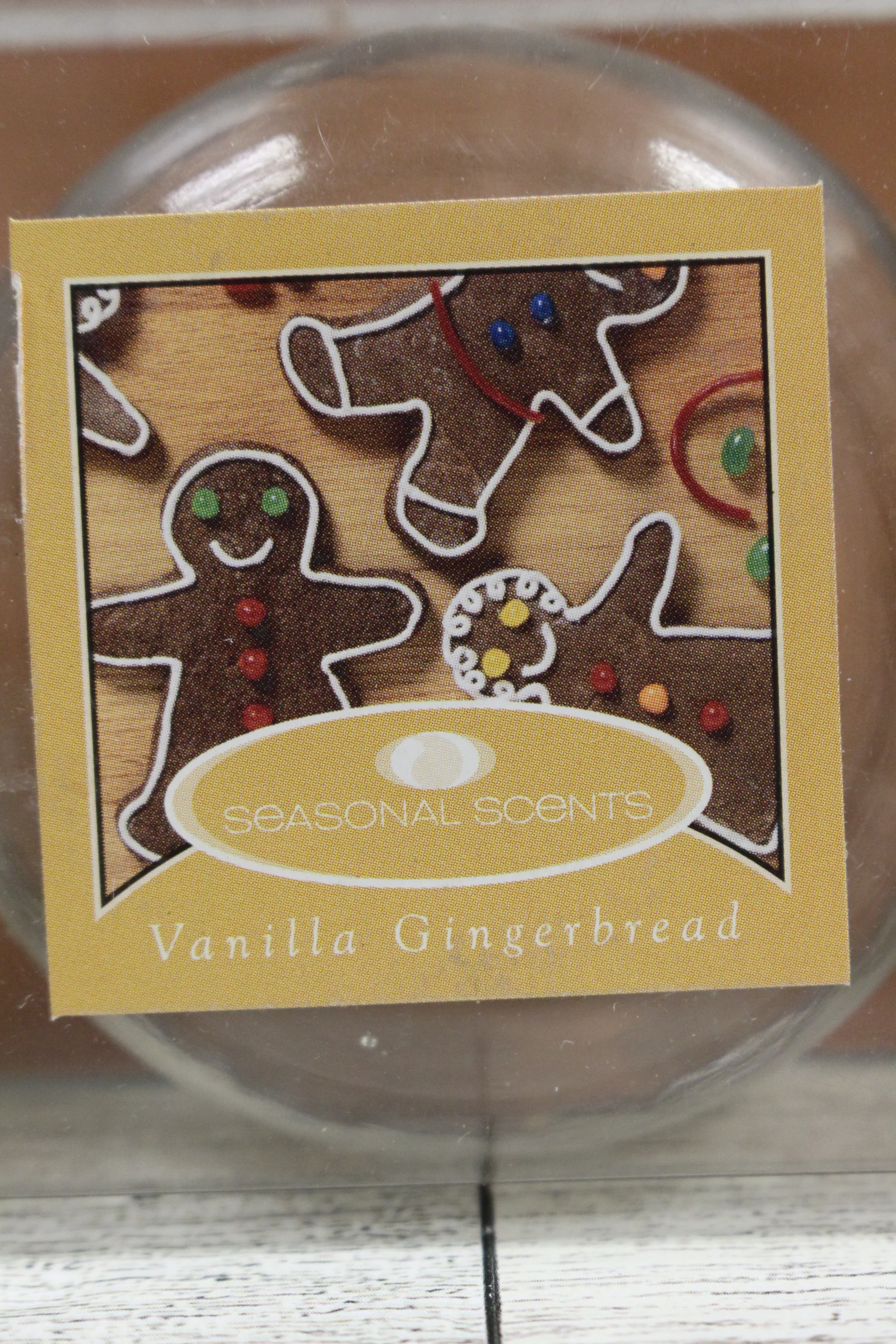 Set of 3 Round Vanilla Gingerbread Scented Tealight Candles in Glass Holders-New - Image 6