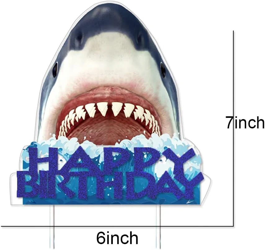 Shark Birthday Cake Topper for Shark Attack - New - Image 2