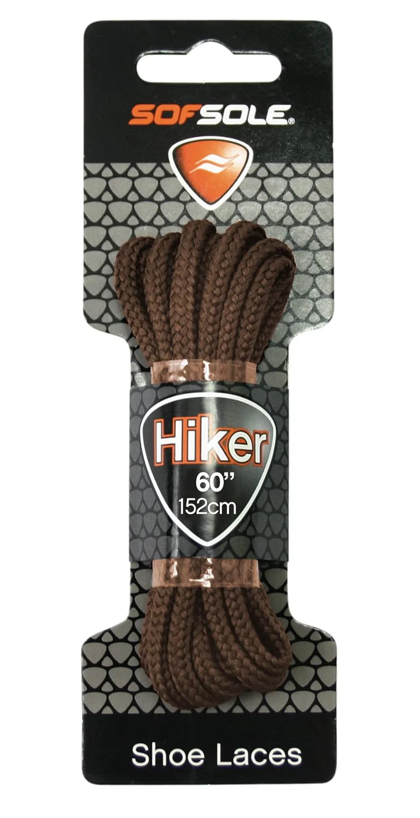 Sof Sole Round Hiker Shoe and Boot Lace - 60" - Brown - 9 or 10 Eyelets - New