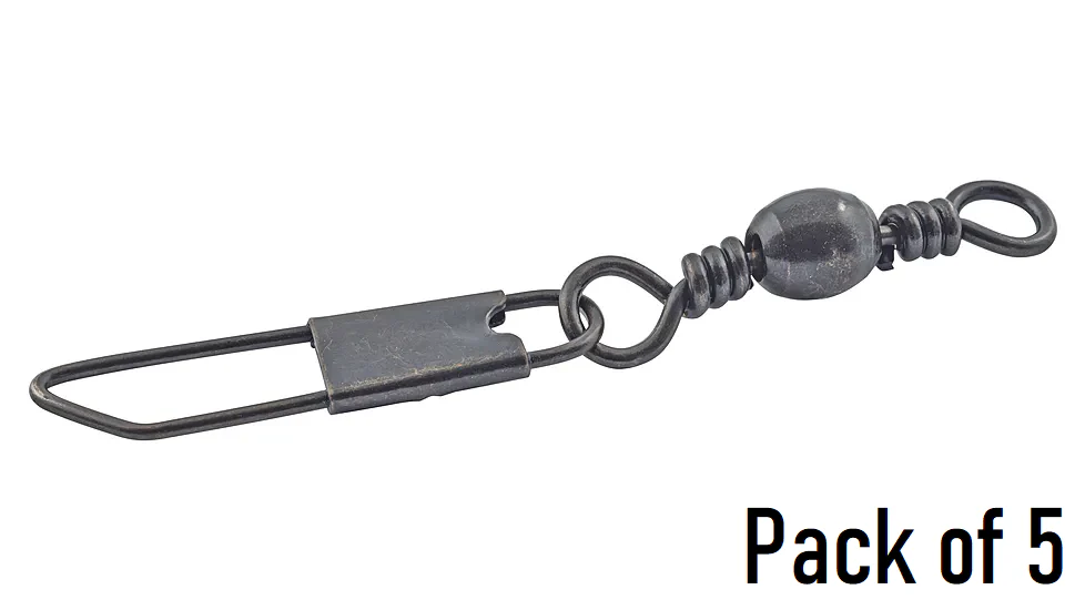 South Bend Black Interlock Snap Swivel - Size: 10 - 30 lb Test - Pack of 5 - New