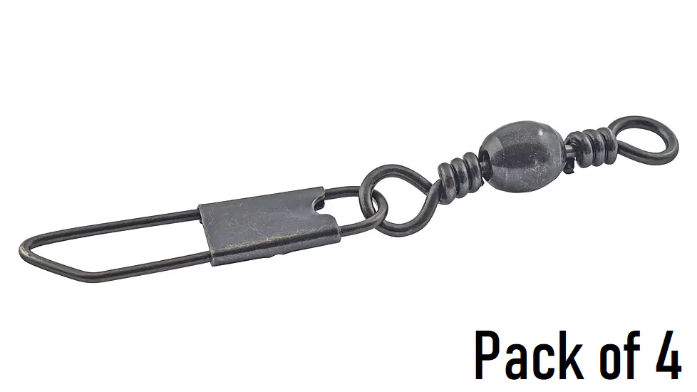 South Bend Black Snap Swivel - Size: 3 - 25 lb Test - Pack of 4 - New