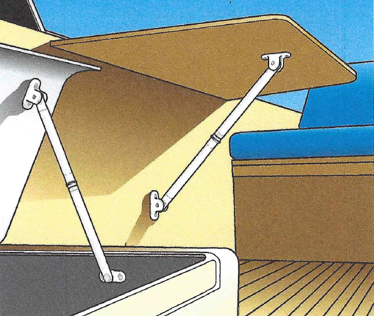 Southco Click Folding Lid Stay - Hatch Support with Mounts - Gray - New - Image 6