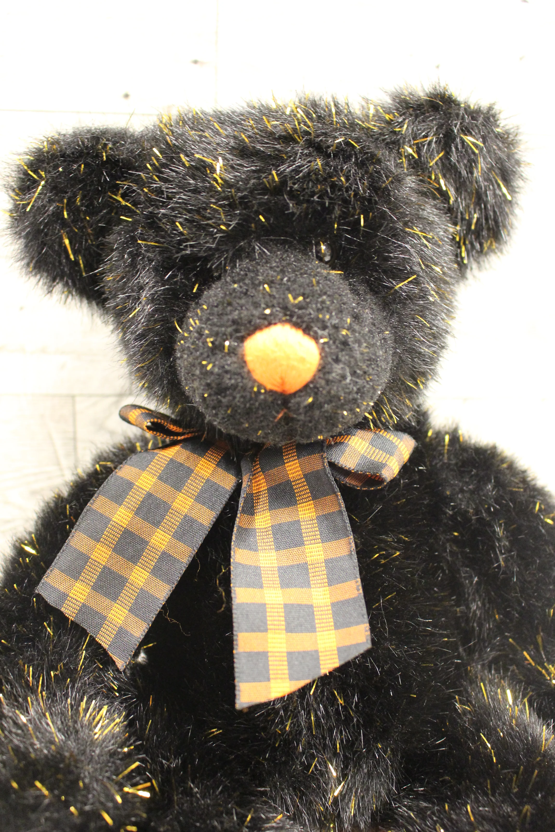Sparky The Halloween Teddy Bear by Russ Berrie - 13" - Gold Metallic -Used - Image 3
