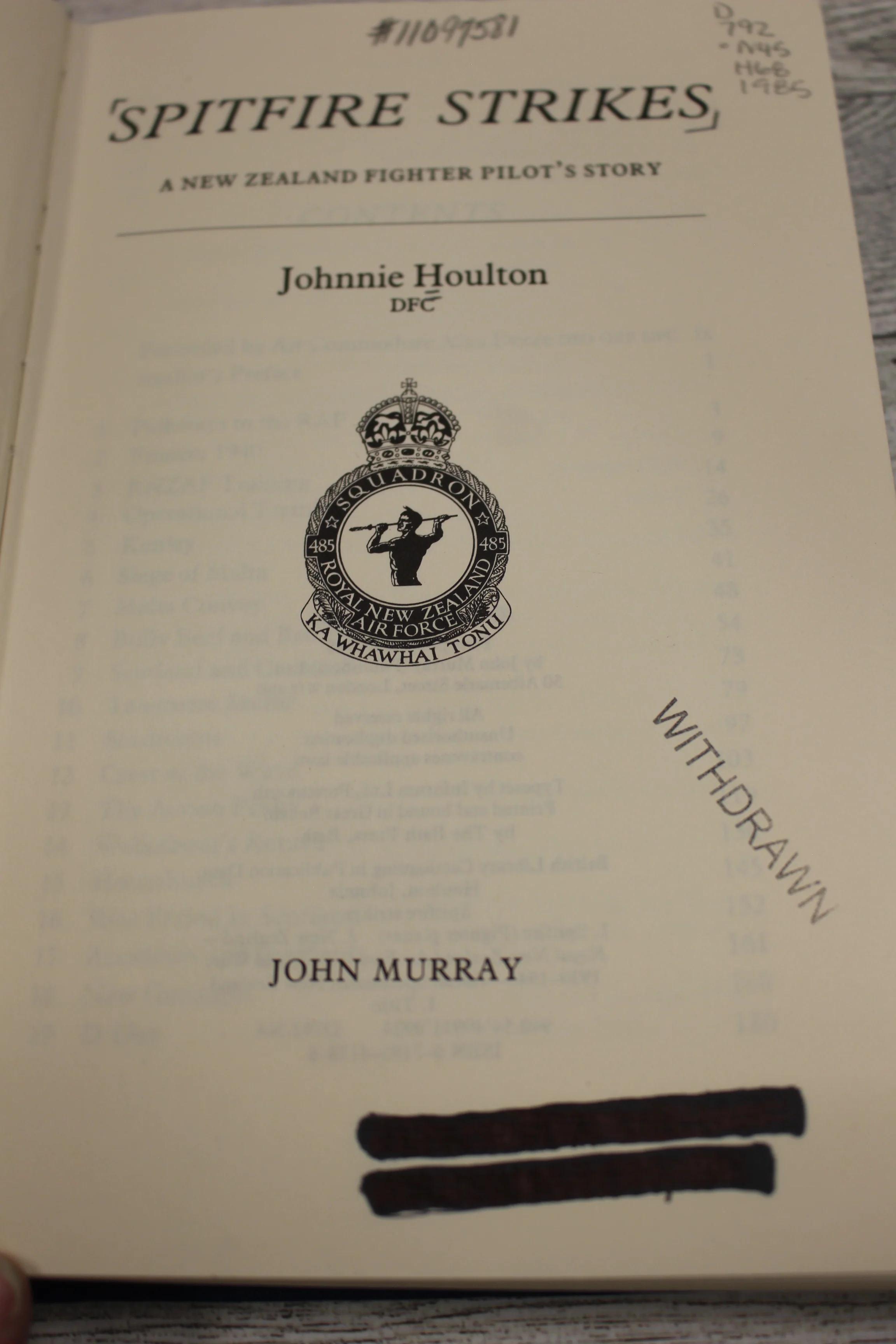 Spitfire Strikes: A New Zealand Fighter Pilot's Story by Johnnie Houlton - Used - Image 4