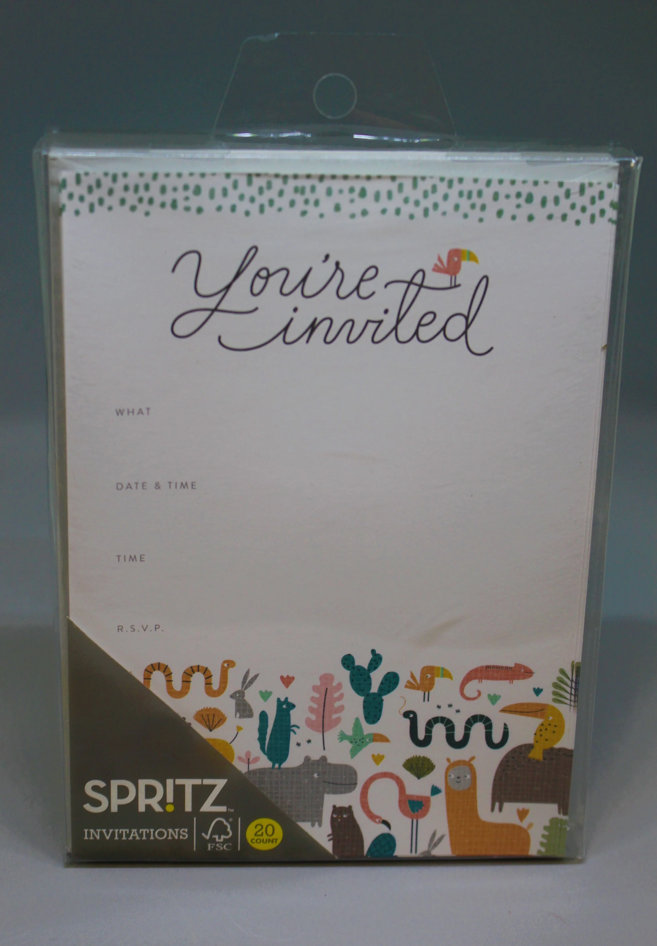 Spritz "You're Invited" Neutral Jungle Theme Invitations - 20 Count - New