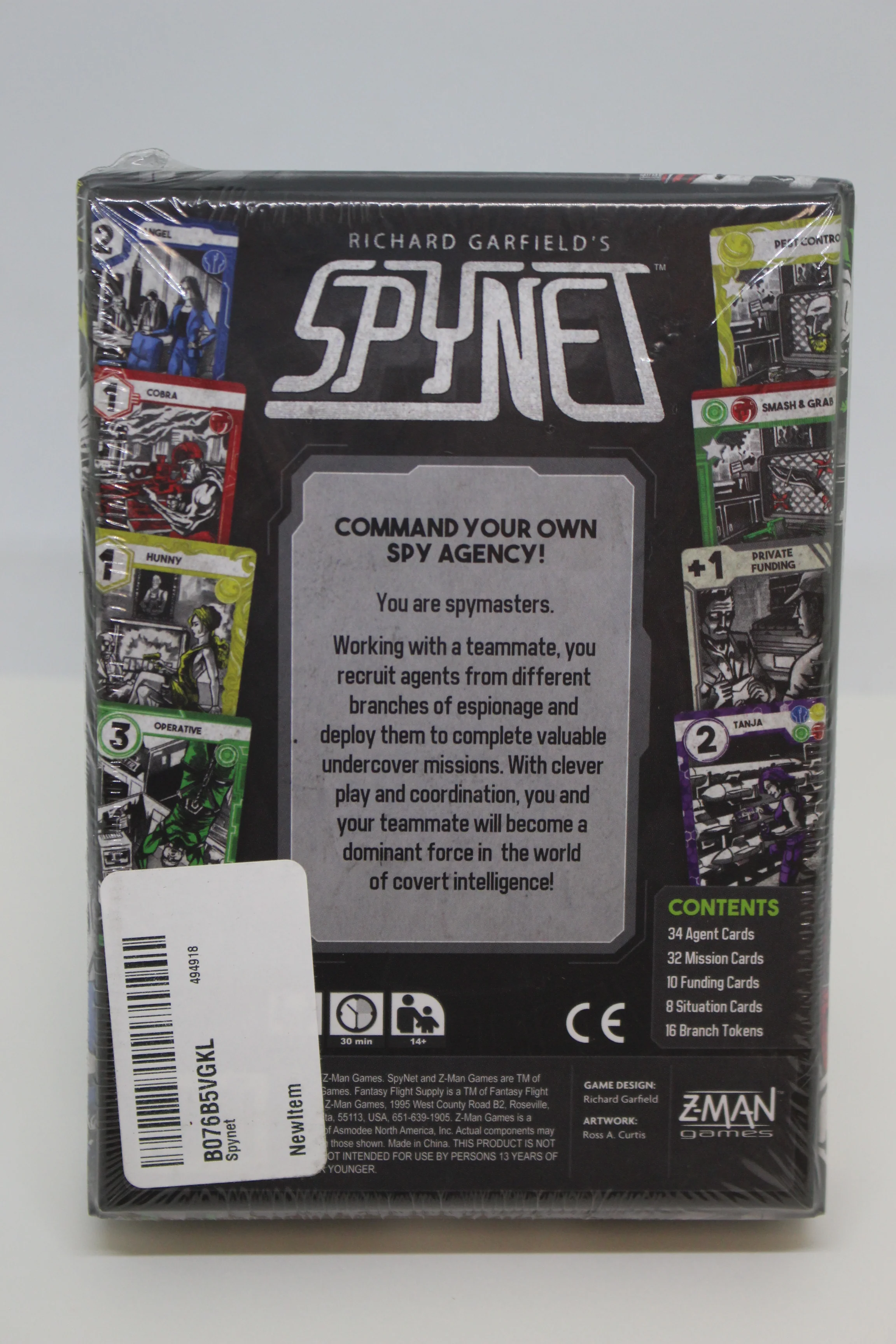 Spynet Strategy Card Game, Z-Man Games, by Richard Garfield, B076B5VGKL, New!