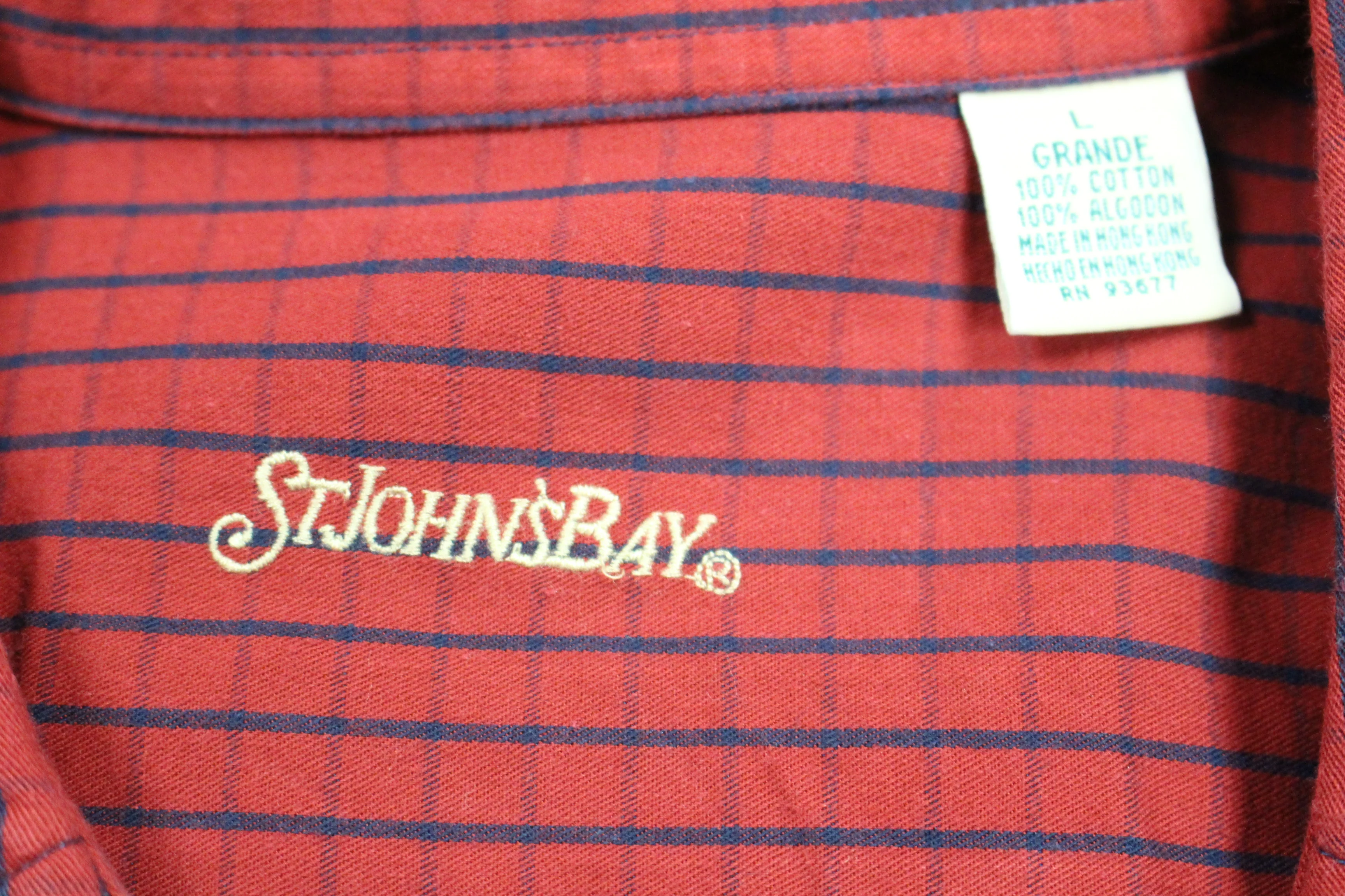 St. Johns Bay Red/Blue Long Sleeve Shirt - Large - Used - Image 4