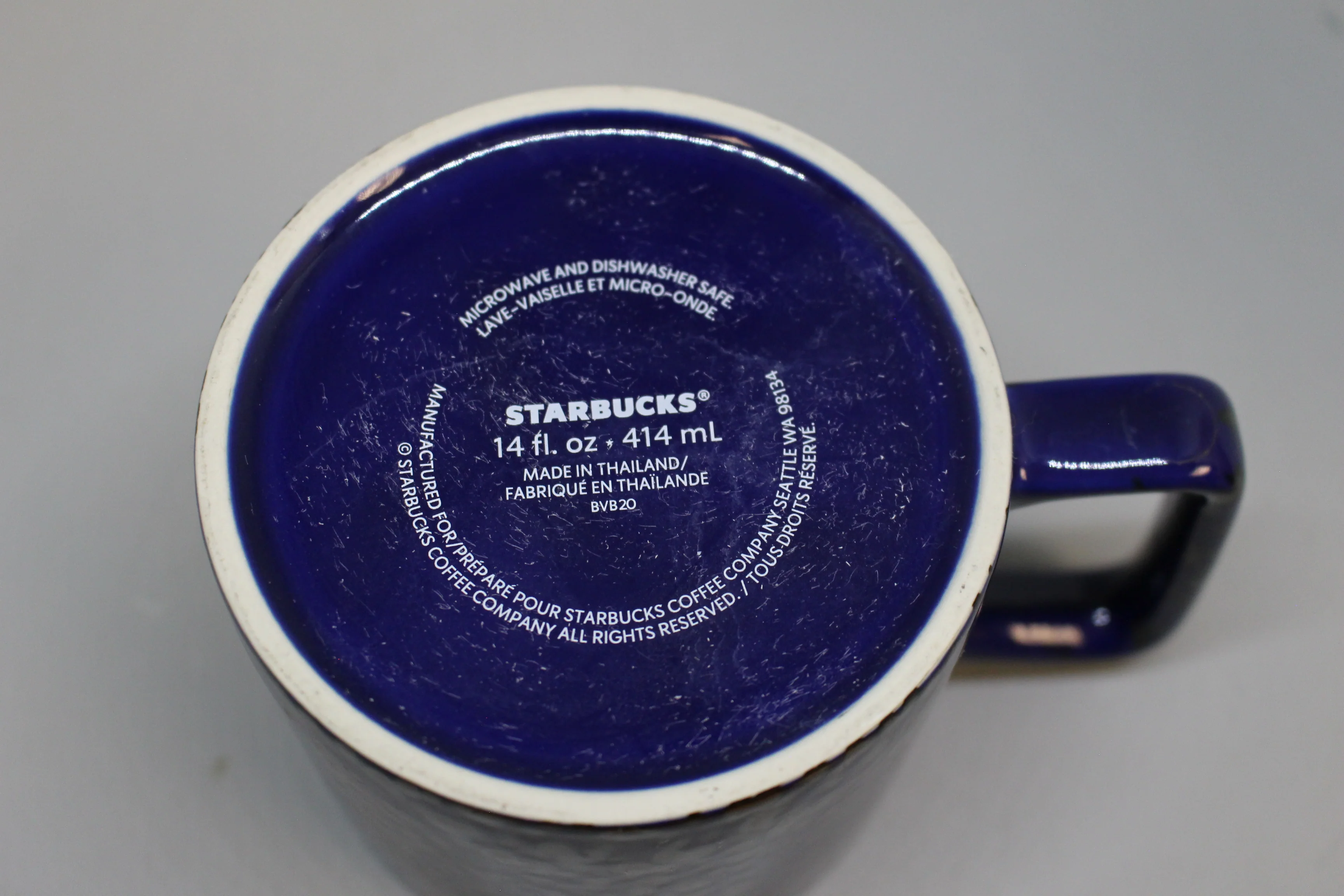 Starbucks Fall 2020 Blue Black Speckle Ceramic Coffee Cup Mug - 14 Fl Oz - Used - Image 4