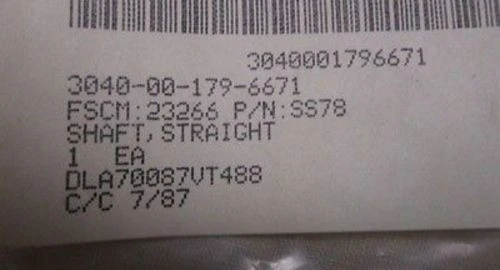 Straight Shaft, NSN3040-00-179-6671 P/N SS78, New - Image 3