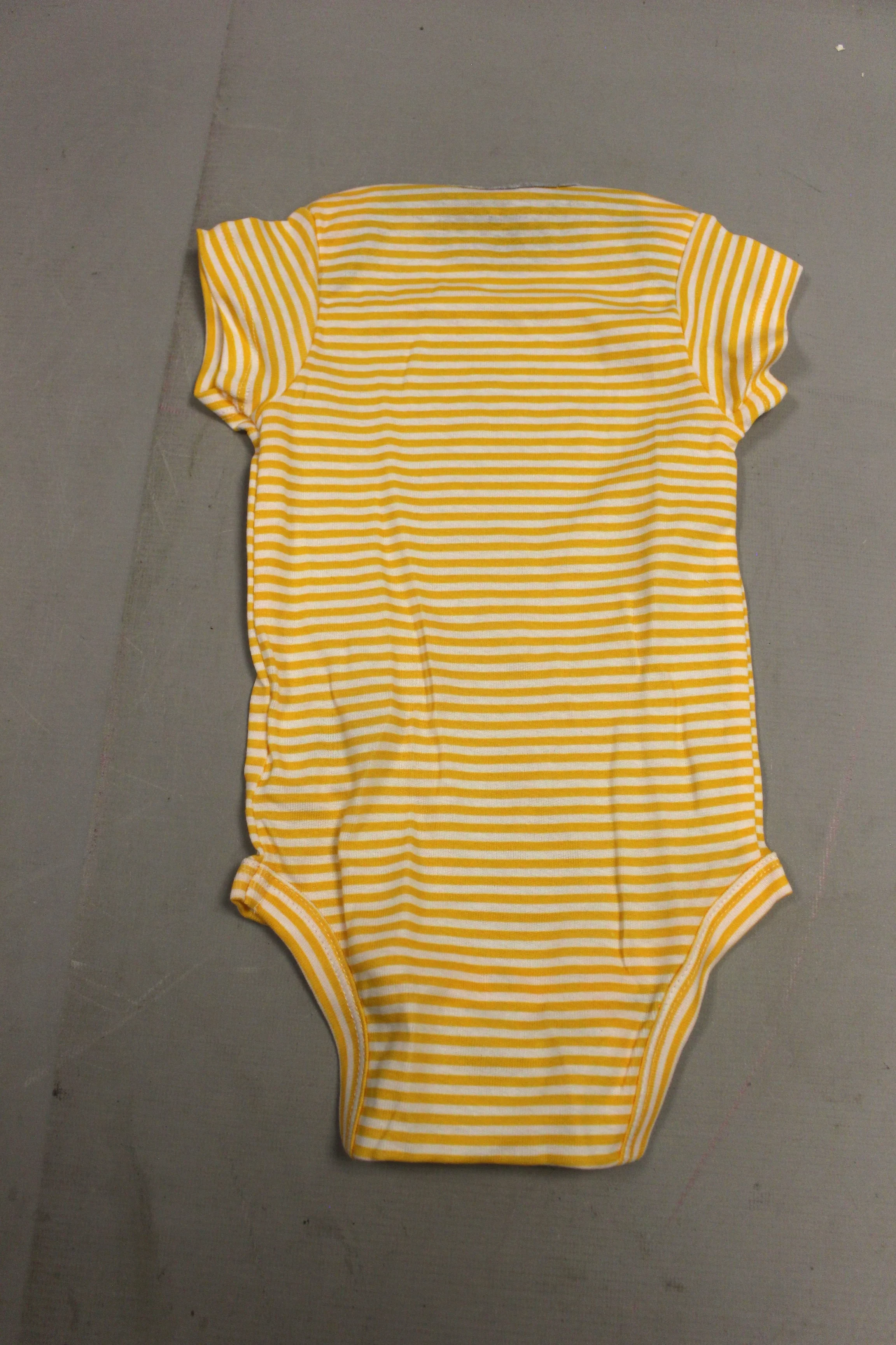 Striped Yellow Baby One Piece - Short Sleeve - 12 Months - New - Image 2