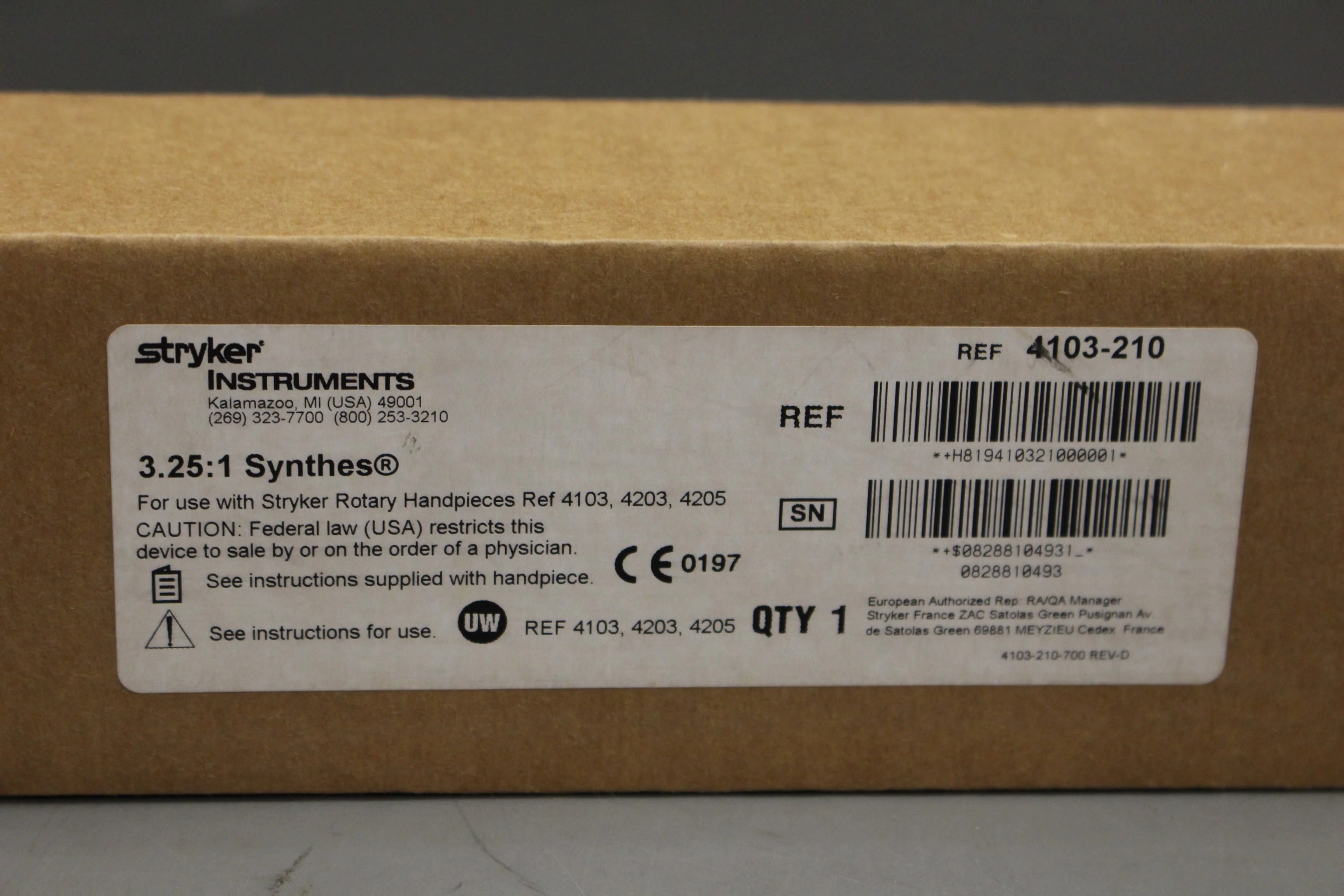 Stryker 4103-210 3.25:1 Synthes Reamer, New - Image 3
