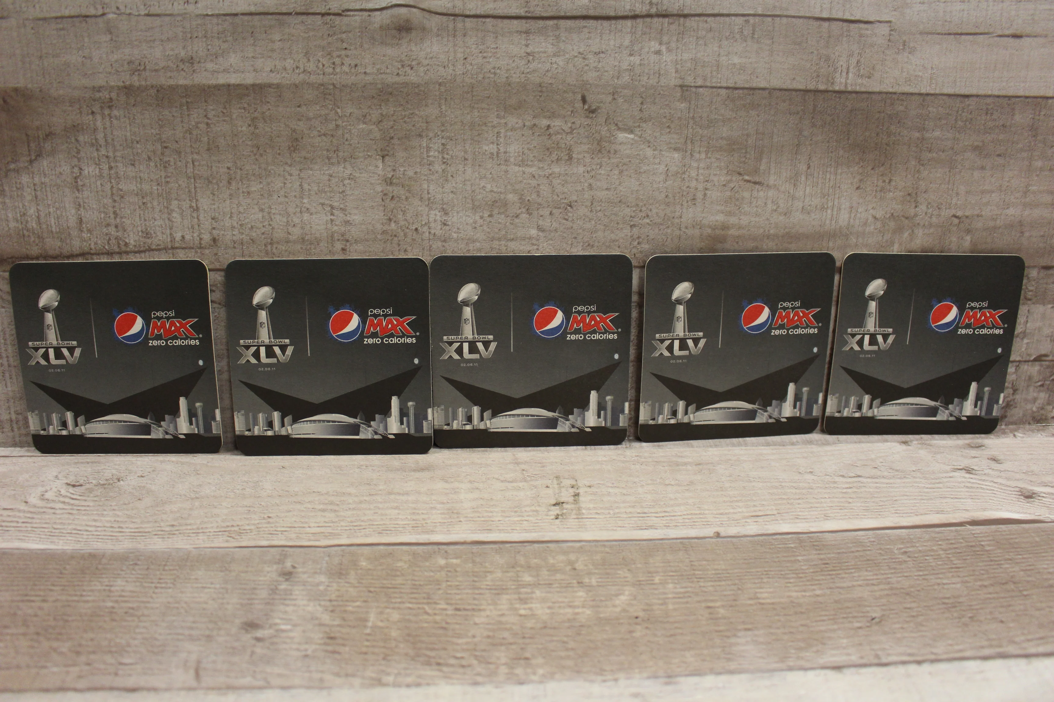 Superbowl XLV Drink Coasters 5 Pack -Pepsi Style -Used