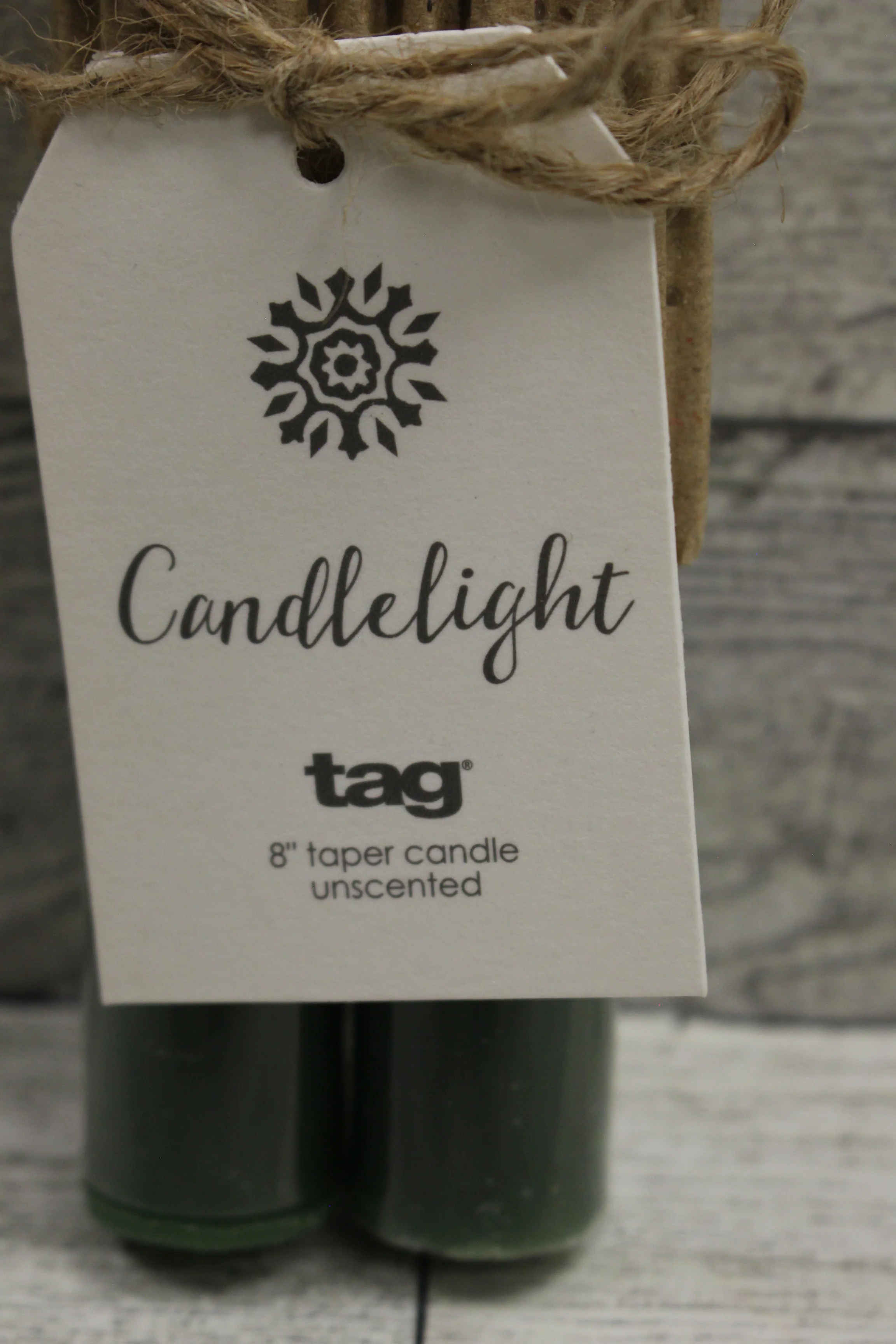 TAG Candlelight 8" Taper Candle - Unscented - Green - New - Image 4