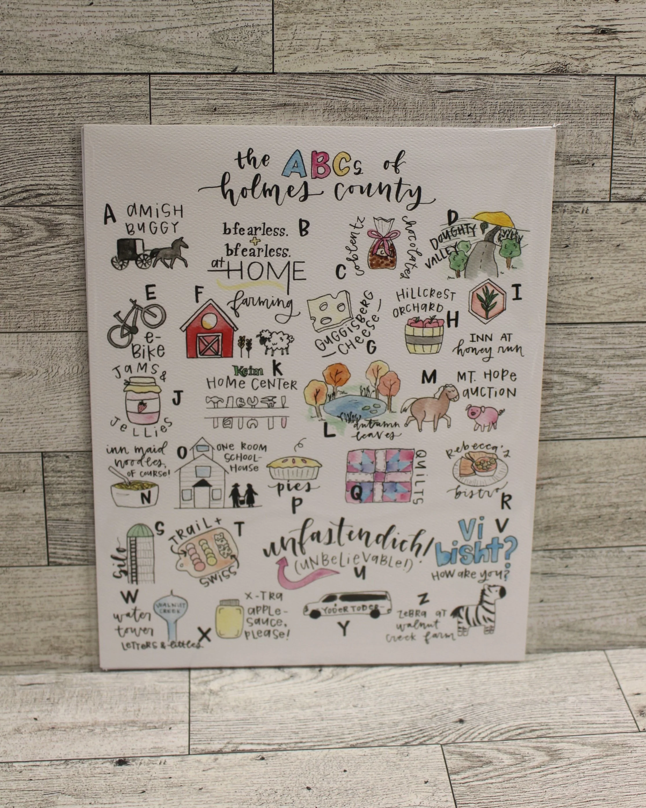 "The ABC's of Holmes County" Art Print - 10" x 8" - New