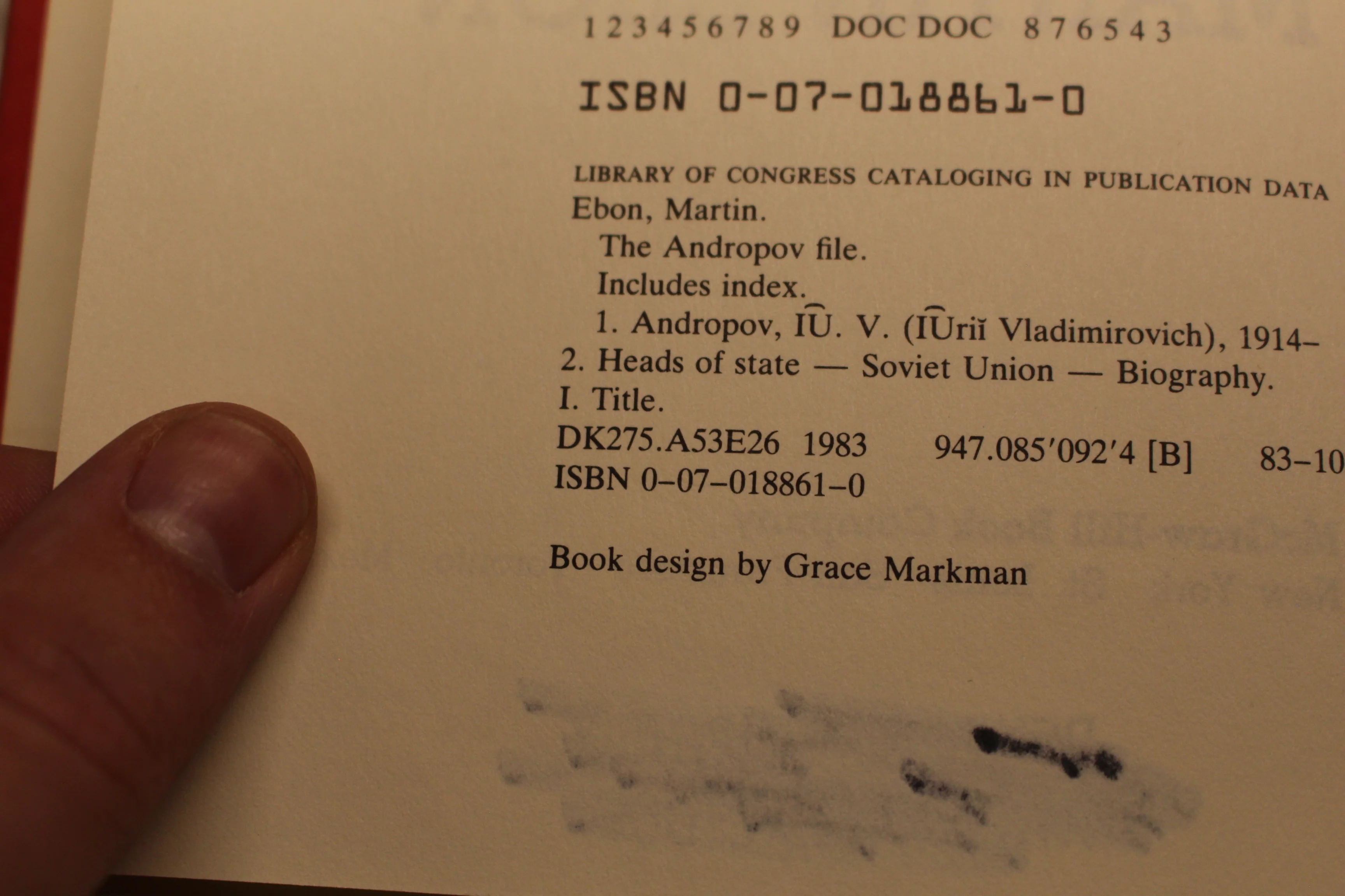 The Andropov File: The Life & Ideas of Yuri V. Andropov - Martin Ebon - Used - Image 3
