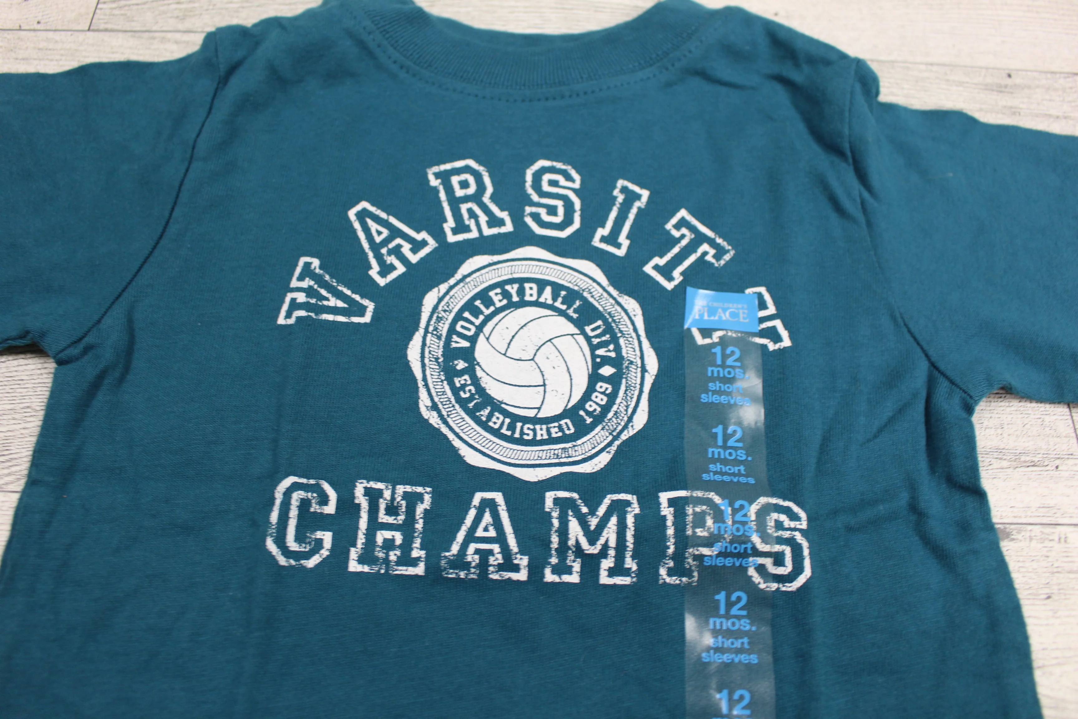 The Children's Place Short Sleeve Varsity Champs Volleyball T-Shirt - 12 Months - Image 2