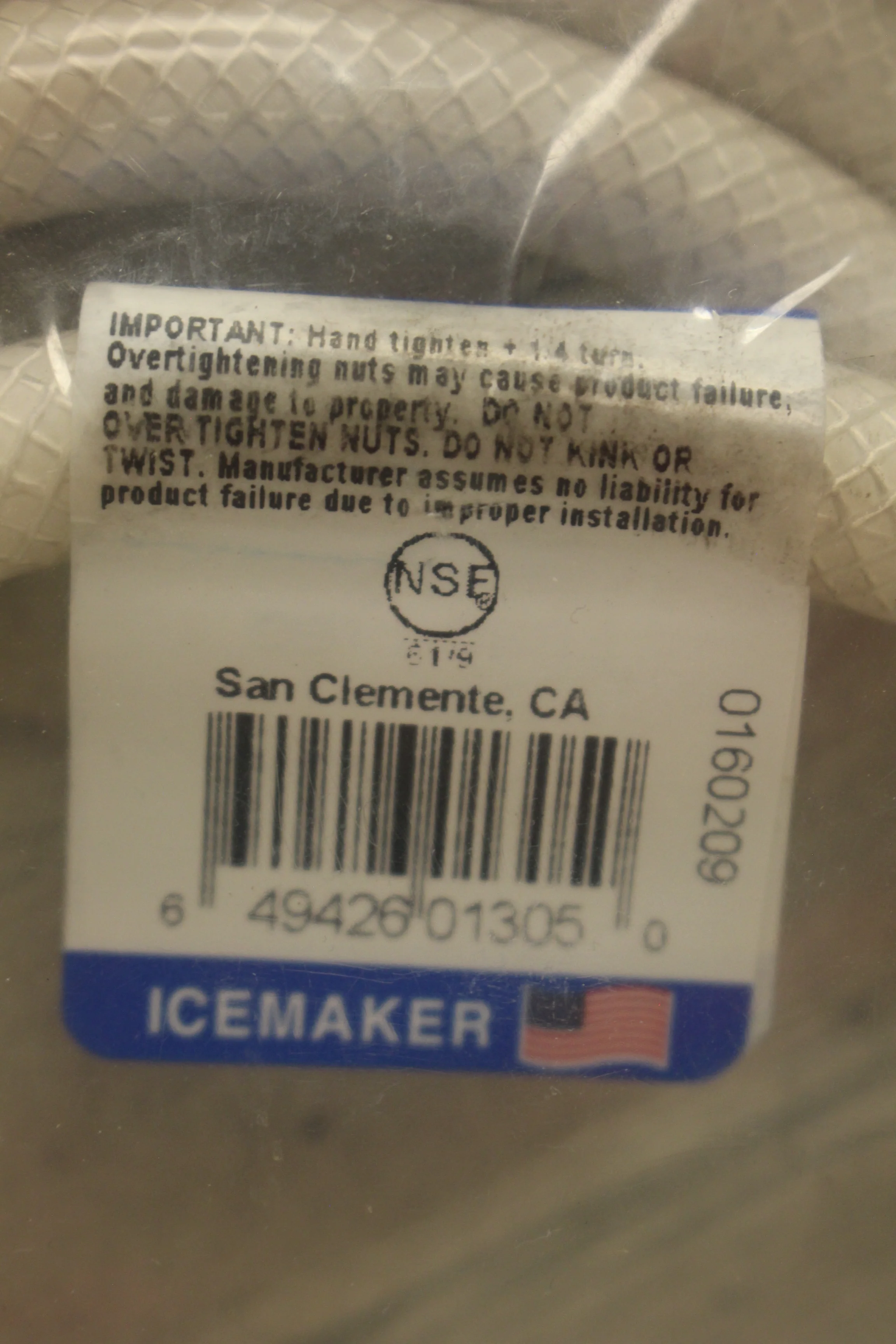 The Lead-Free Icemaker Hookup Water Hose for Ice Maker and Dispenser - 5'- New - Image 4