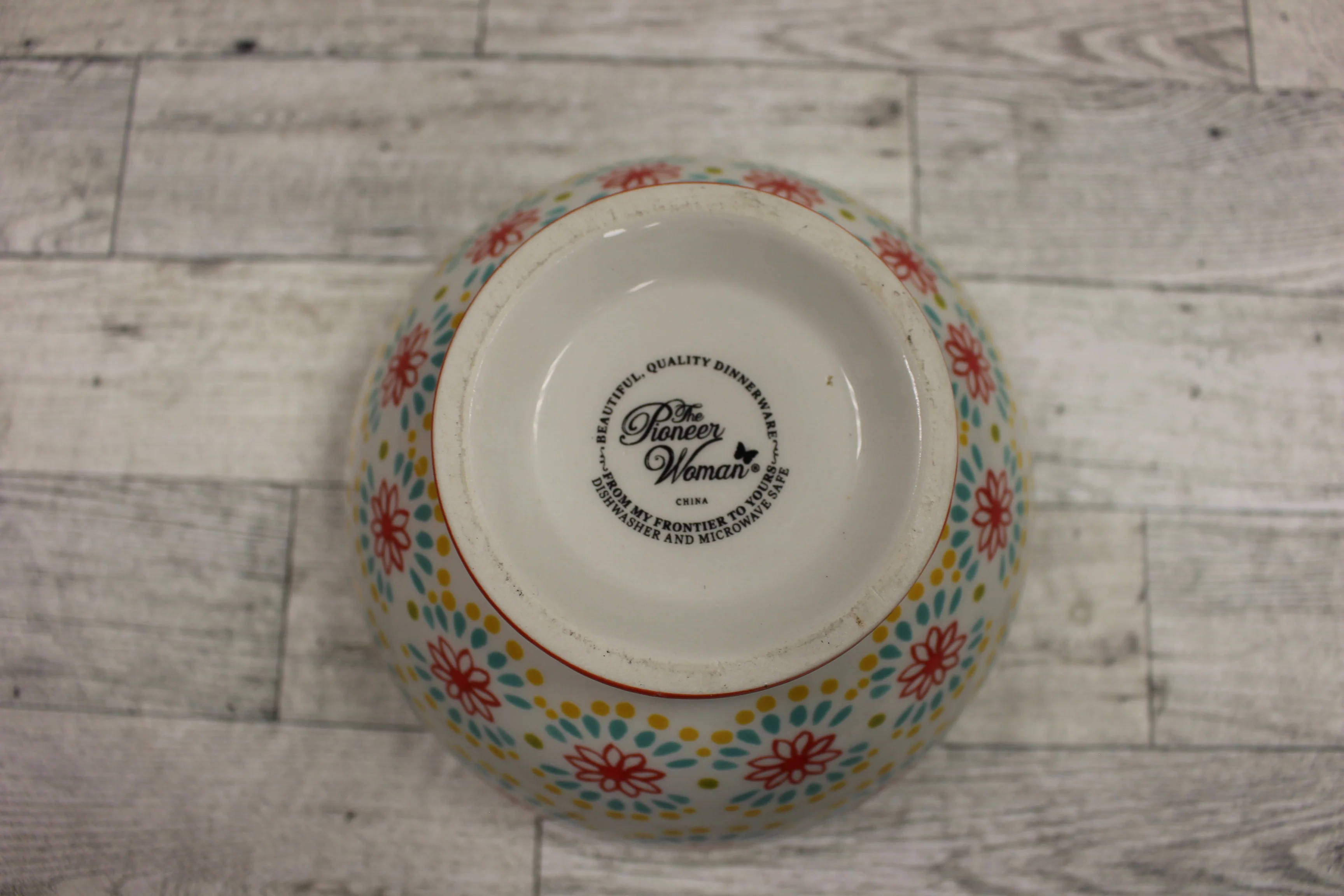 The Pioneer Woman Cereal Bowl - Footed with Flowers - 6" - Used - Image 2