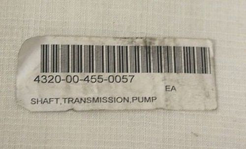 Transmission Pump Shaft, NSN 4320-00-455-0057, P/N 834630, NEW! - Image 3