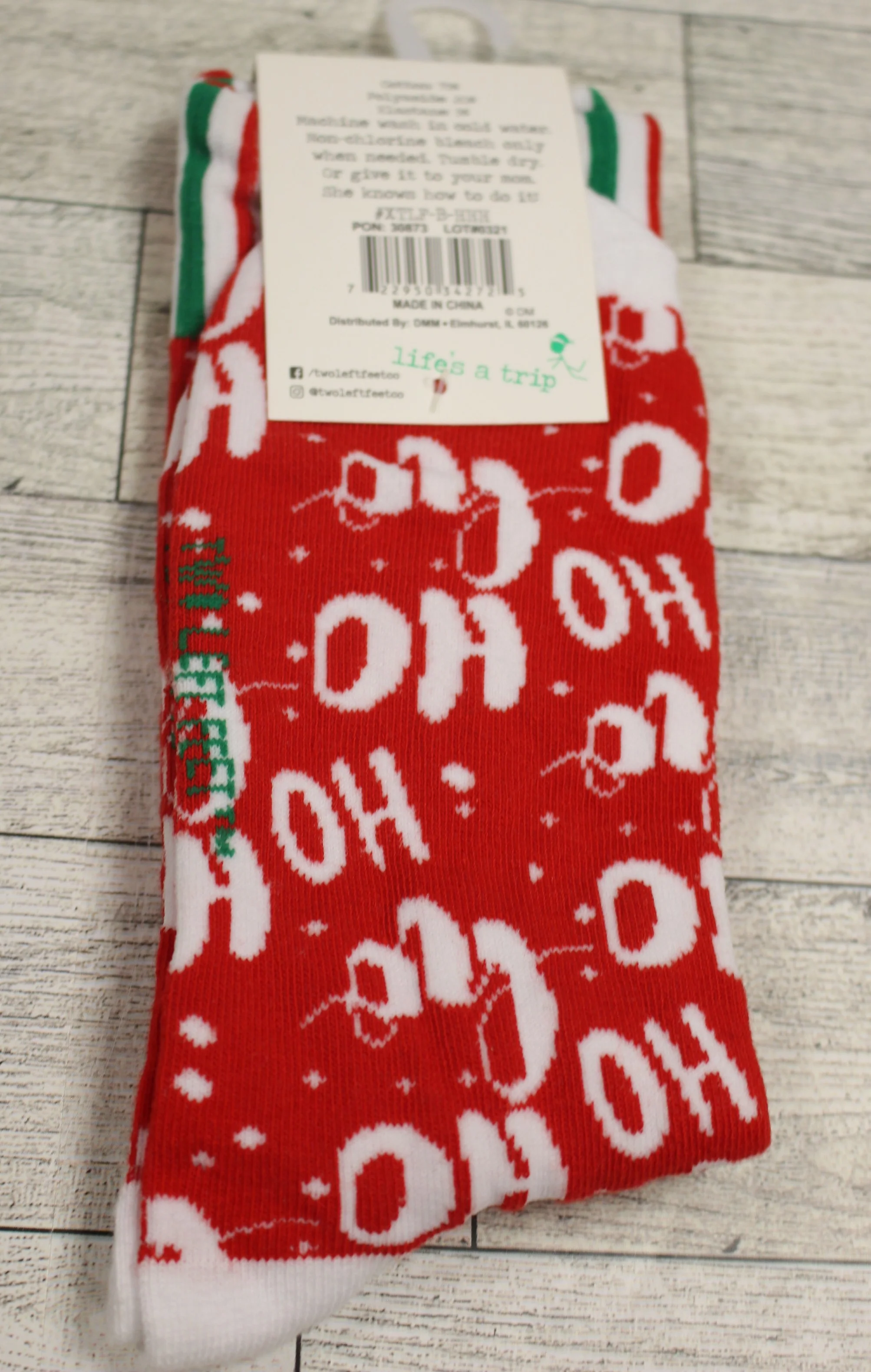 Two Left Feet Socks Co Ho Ho Holiday - Big Feet (Women 10-12.5 Men 8.5-13) -New - Image 3