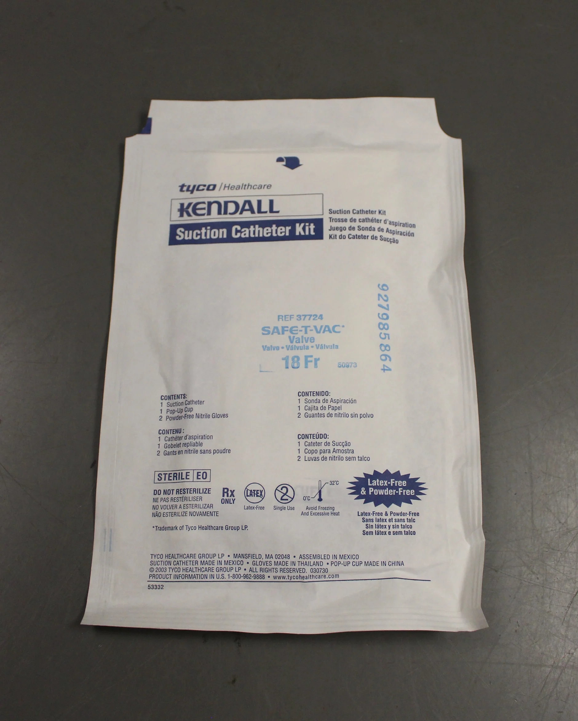 TYCO Kendall Suction Catheter Kit, 37724, New
