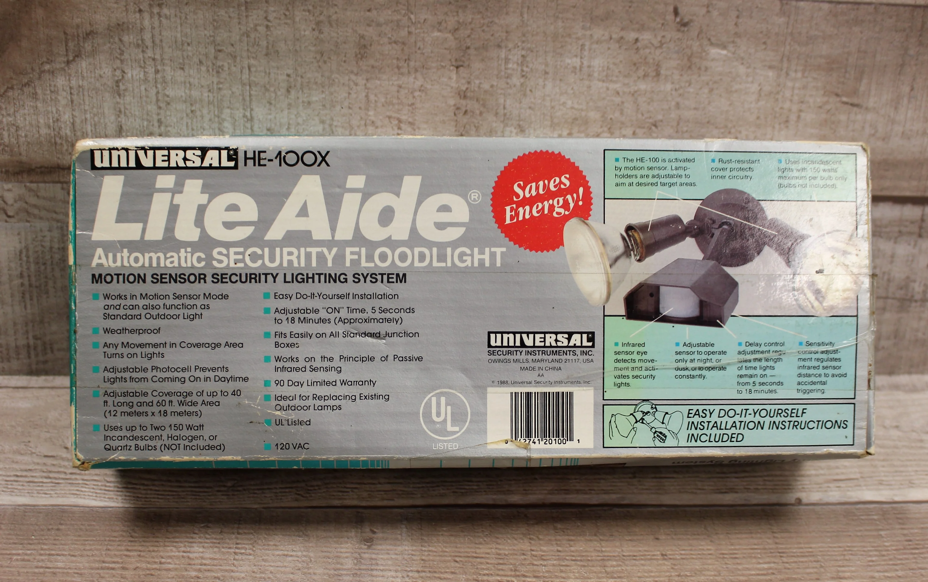 Universal HE-100X Lite Aide Automatic Motion Sensor Security Floodlight - New - Image 2