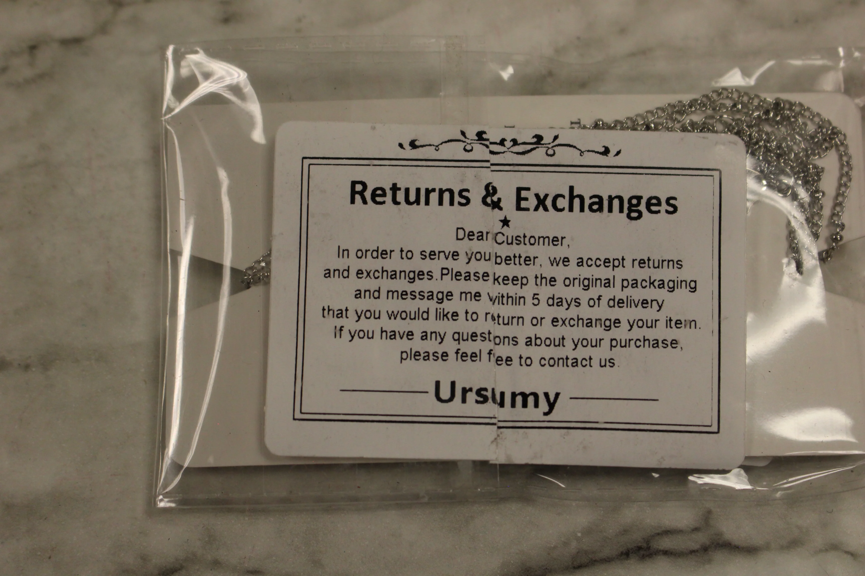 Ursumy Leaf Outdoor Necklace For Women Girls -Silver Color -New In Package - Image 2