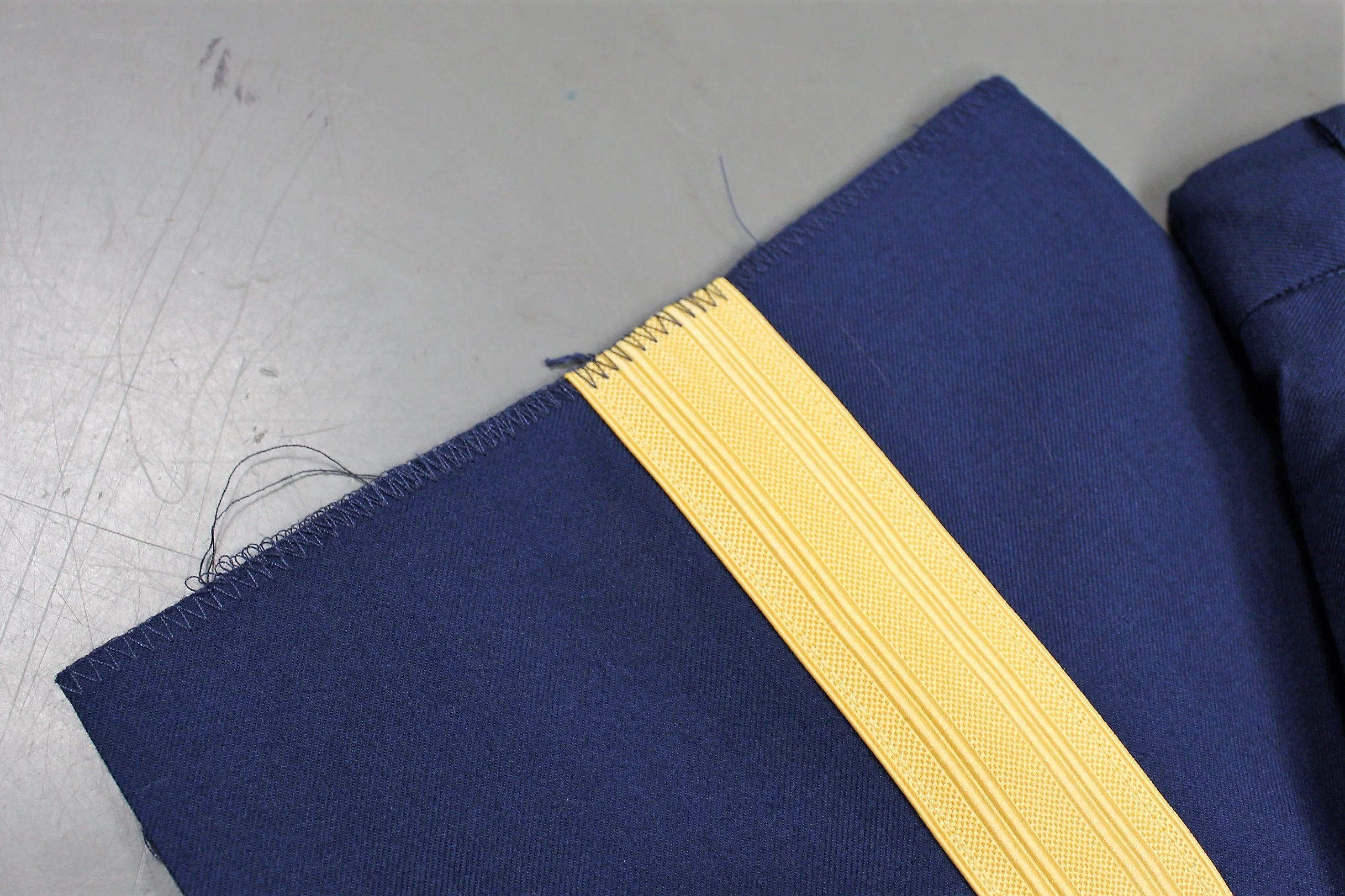 US Army Men's Blue Dress Trousers With Yellow Stripe - Classic Fit - 36R - Used - Image 2