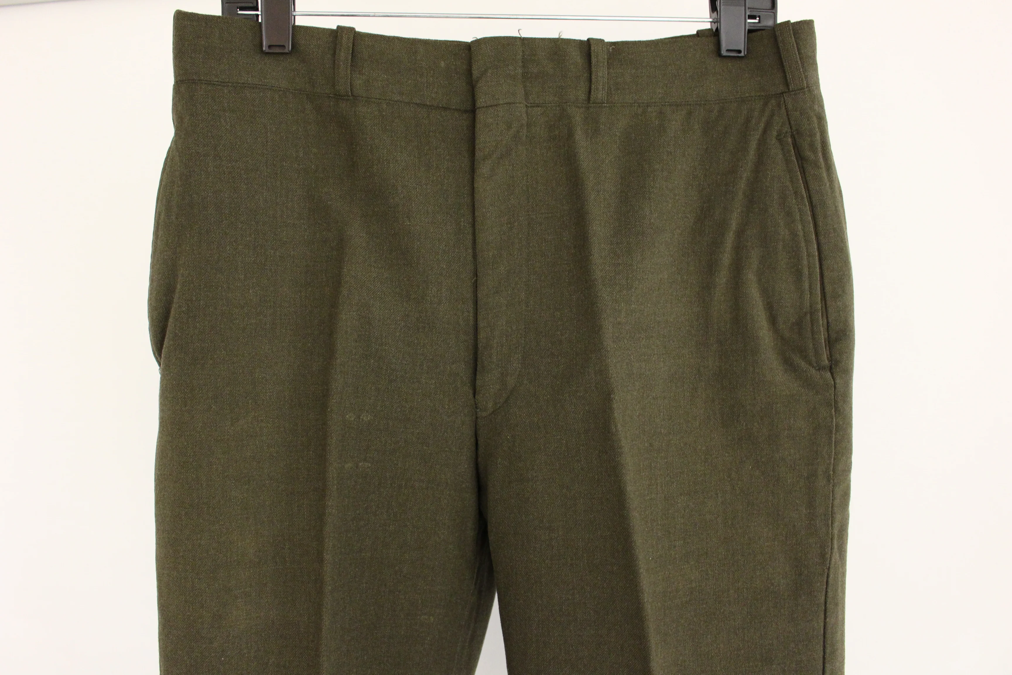 US Army Men's Wool Serge Green Trousers - 32S - 8405-00-082-2769 - Used - Image 2
