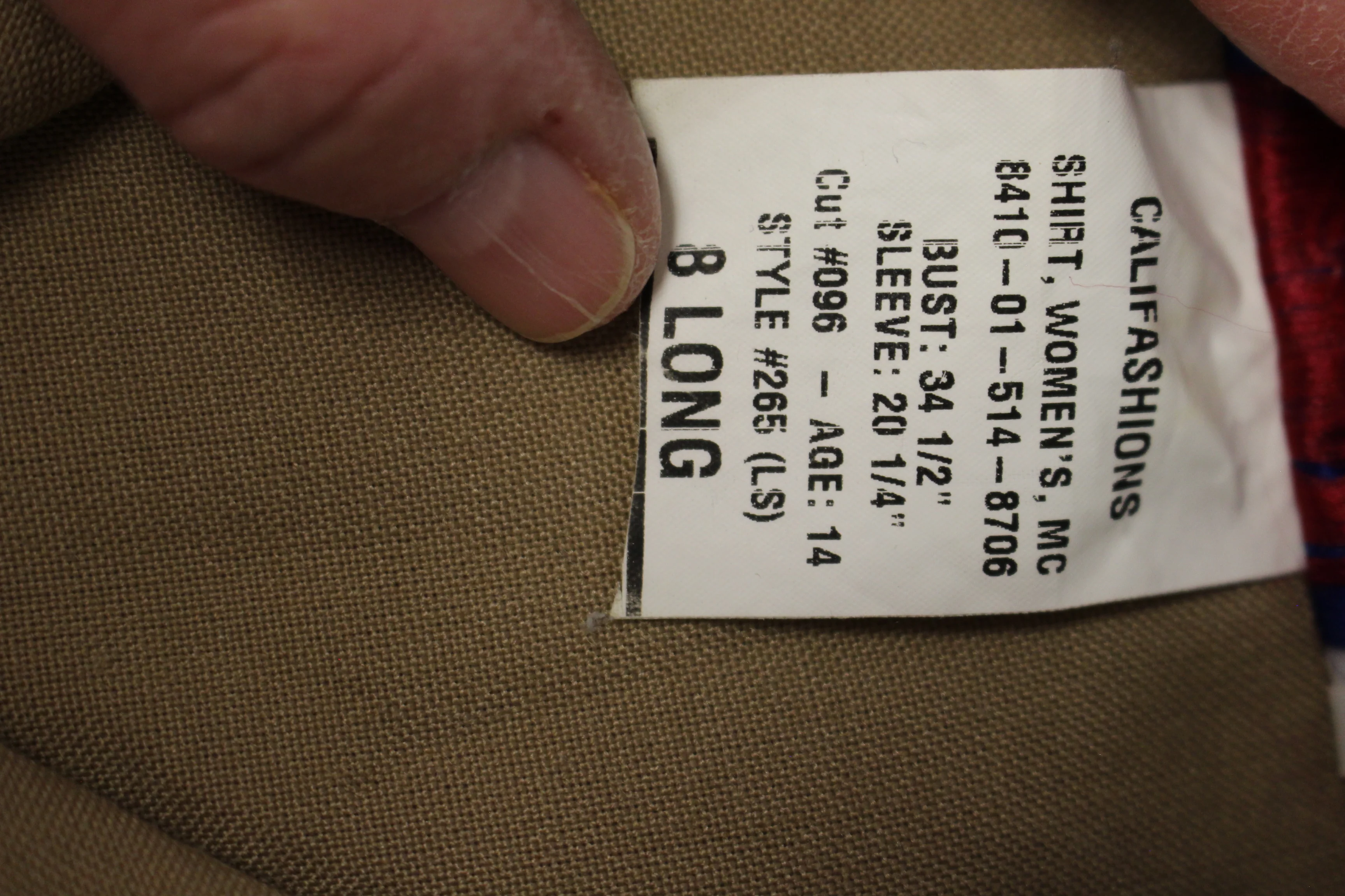 US Army Women's Long Sleeve Dress Shirt - Tan - Not Tuck In - Size: 8 Long - New - Image 7